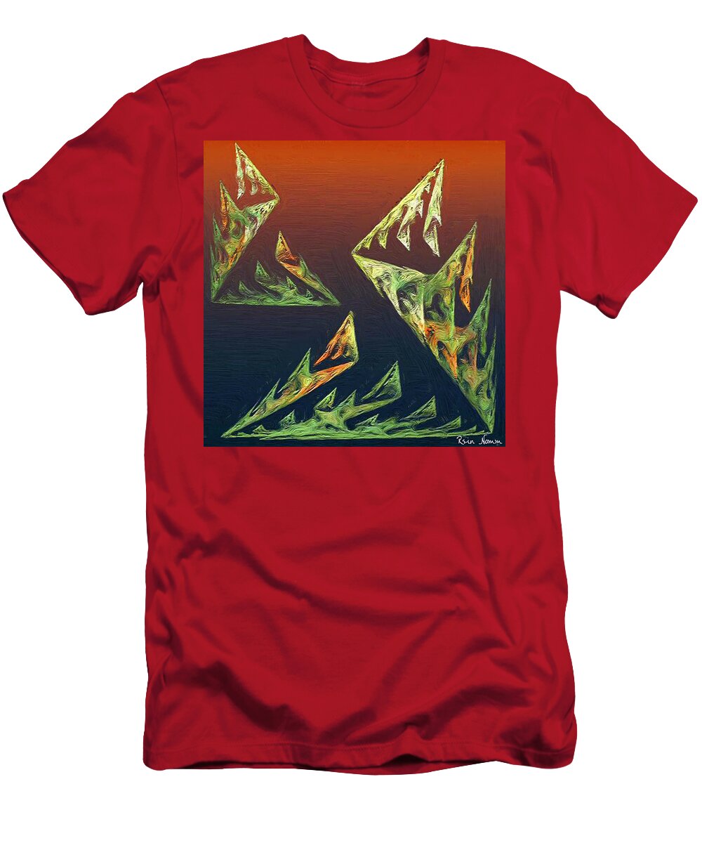  T-Shirt featuring the digital art The Dying Mountain Pines by Rein Nomm