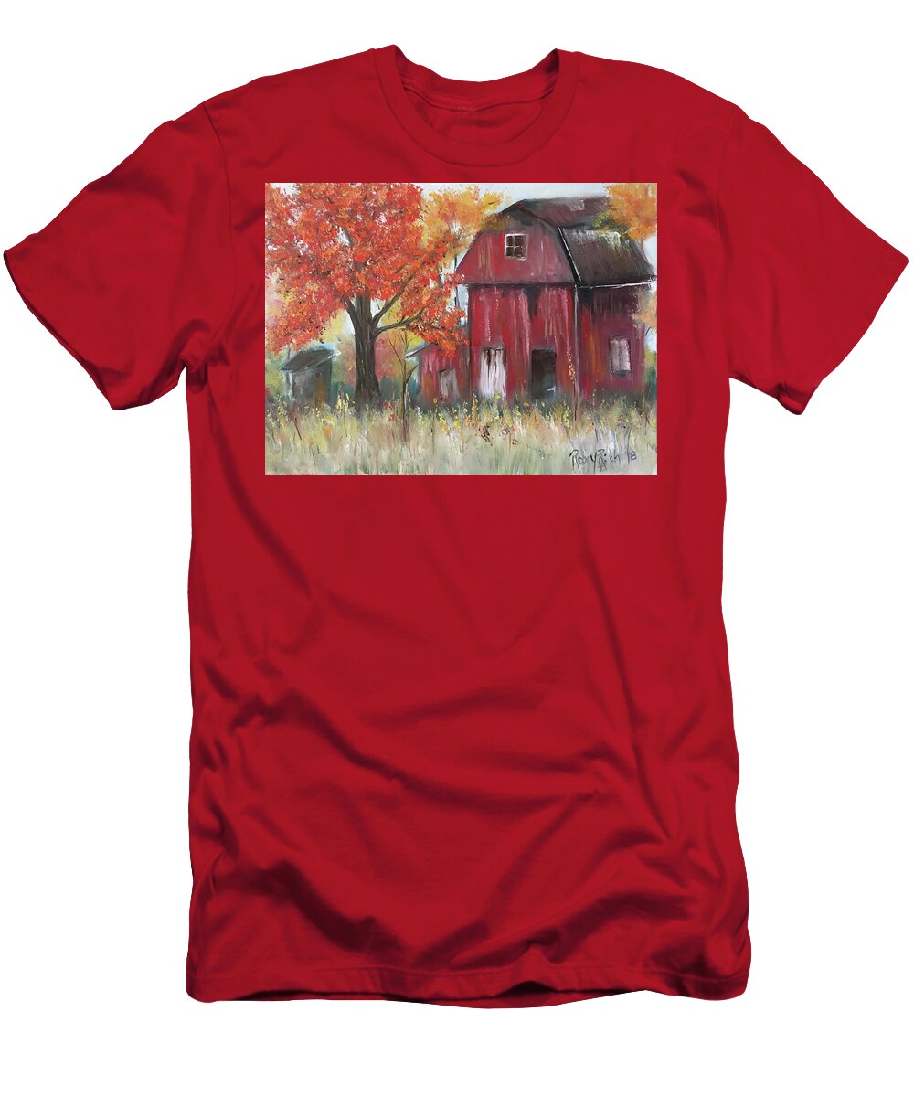 Barn T-Shirt featuring the photograph The Abandoned Barn by Roxy Rich