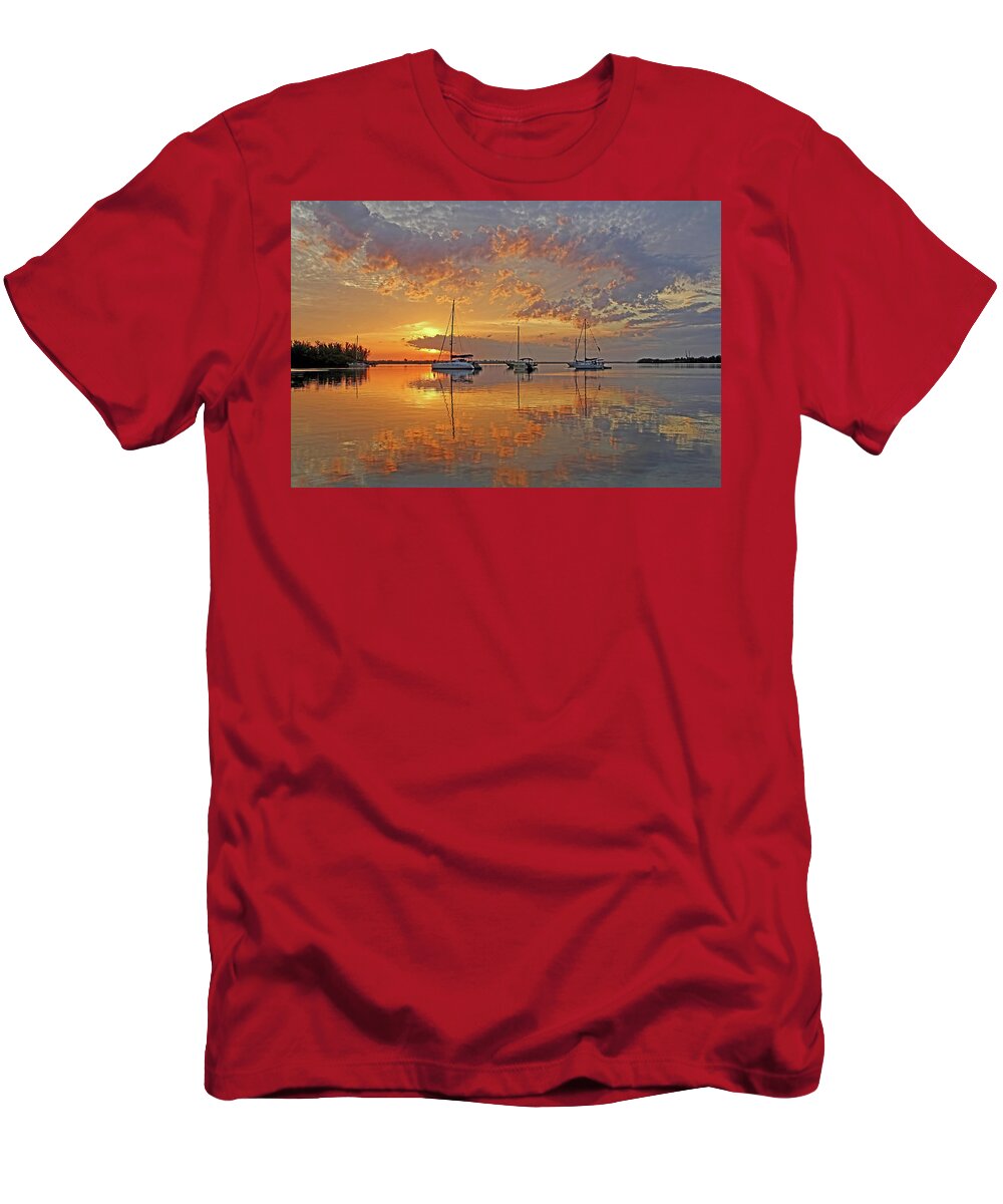 Sunrise T-Shirt featuring the photograph Tranquility Bay - Florida Sunrise by HH Photography of Florida