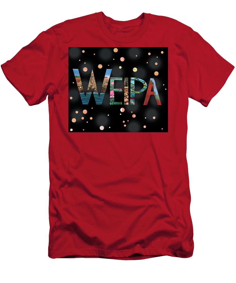 Weipa T-Shirt featuring the mixed media Weipa Art 1 by Joan Stratton