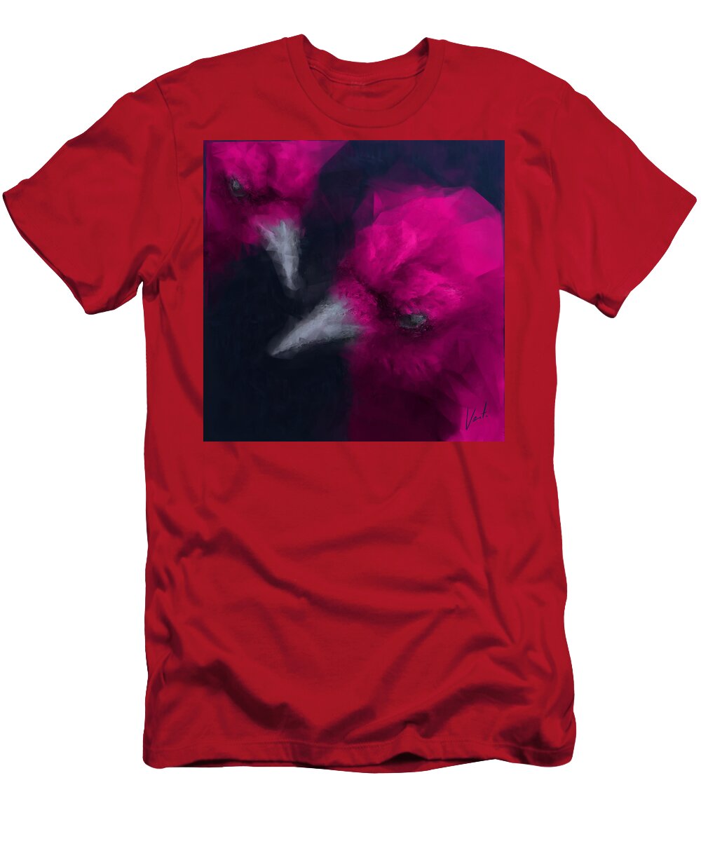 Bird T-Shirt featuring the painting WHITE Ravens by Vart Studio