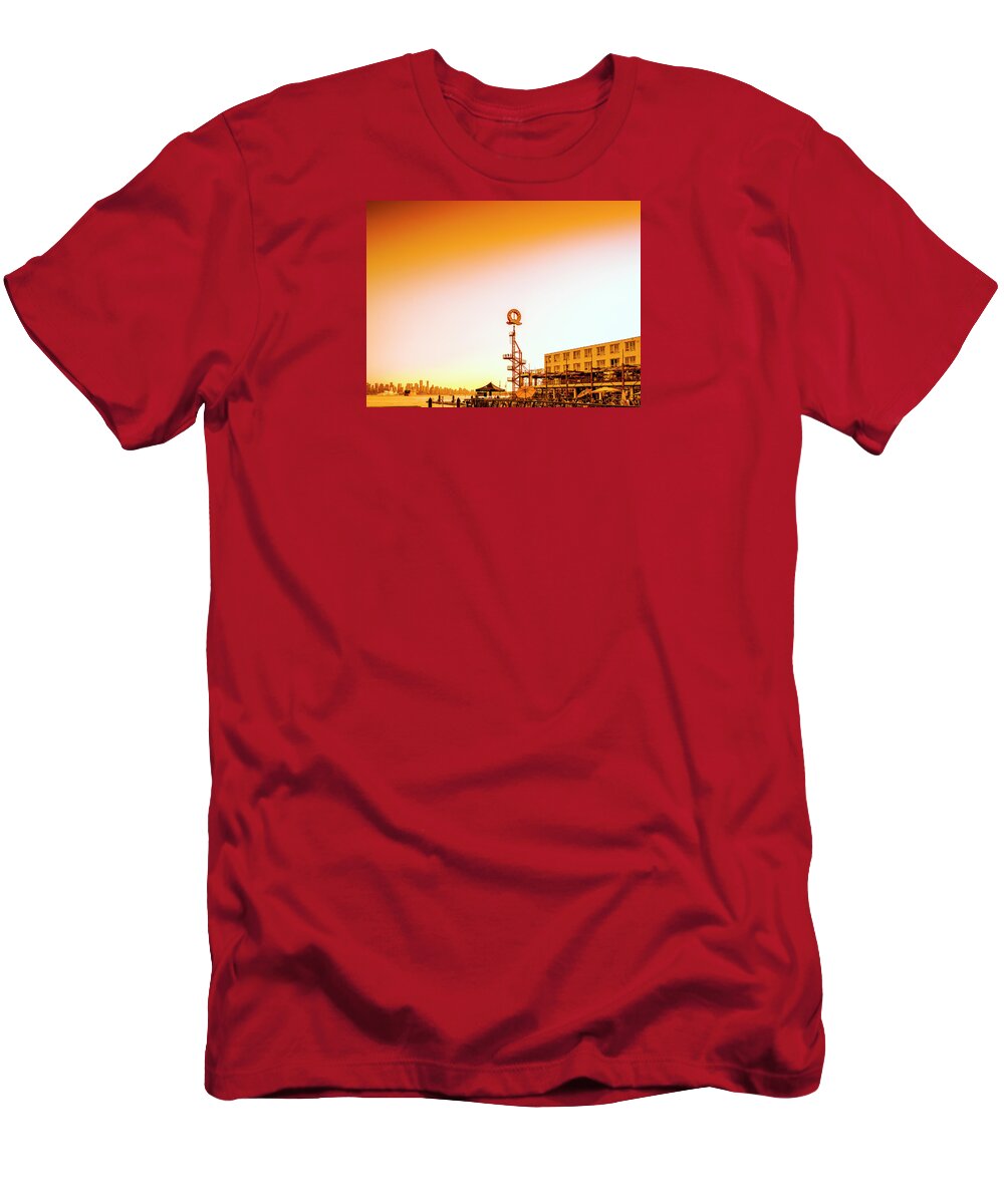 Summer Sunset Lonsdale Quay North Shore Vancouver Canada T-Shirt featuring the photograph Summer Sunset North Shore Vancouver 0042-100 by Amyn Nasser