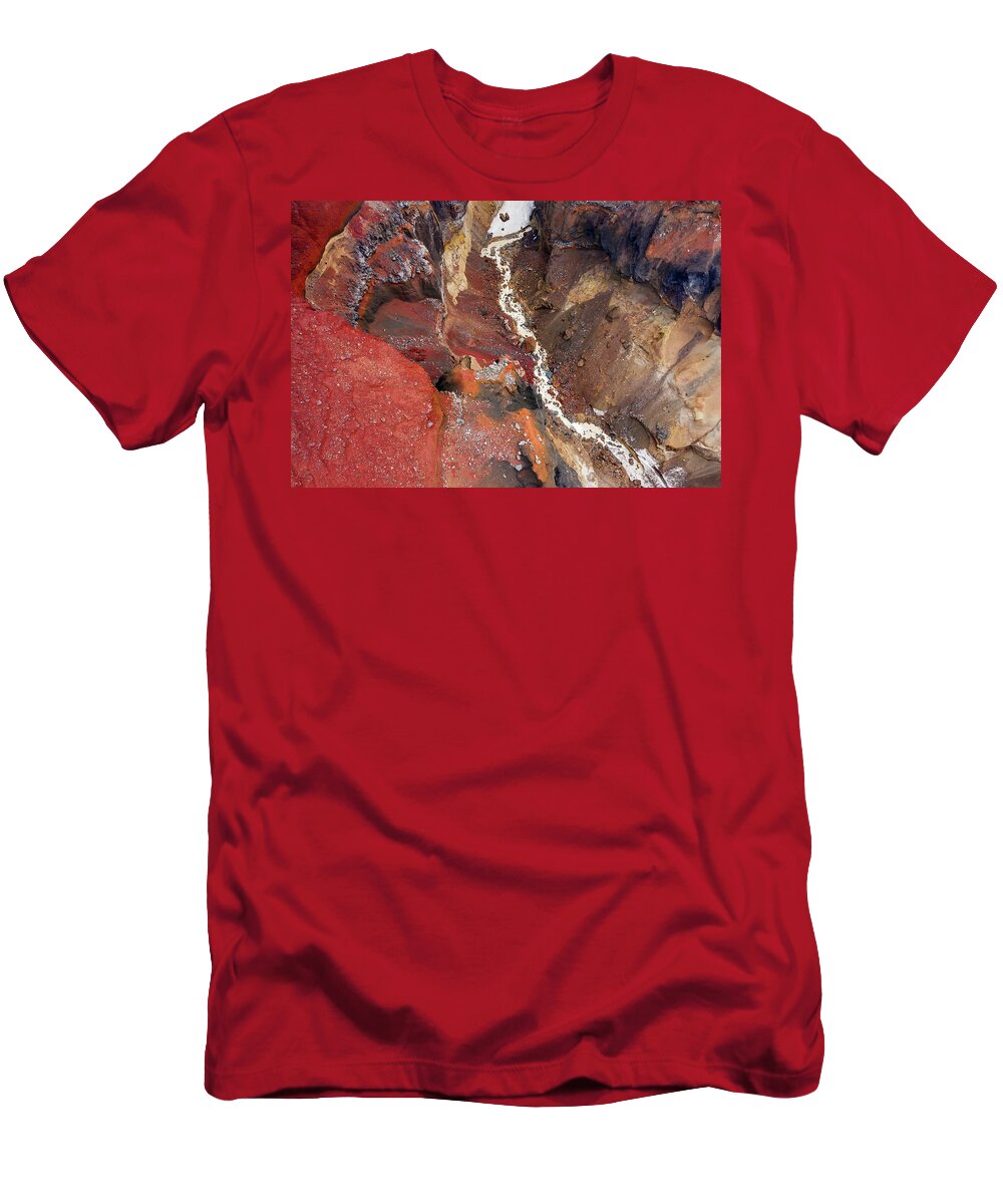 Canyon T-Shirt featuring the photograph Colorful Dangerous Canyon on Kamchatka by Mikhail Kokhanchikov