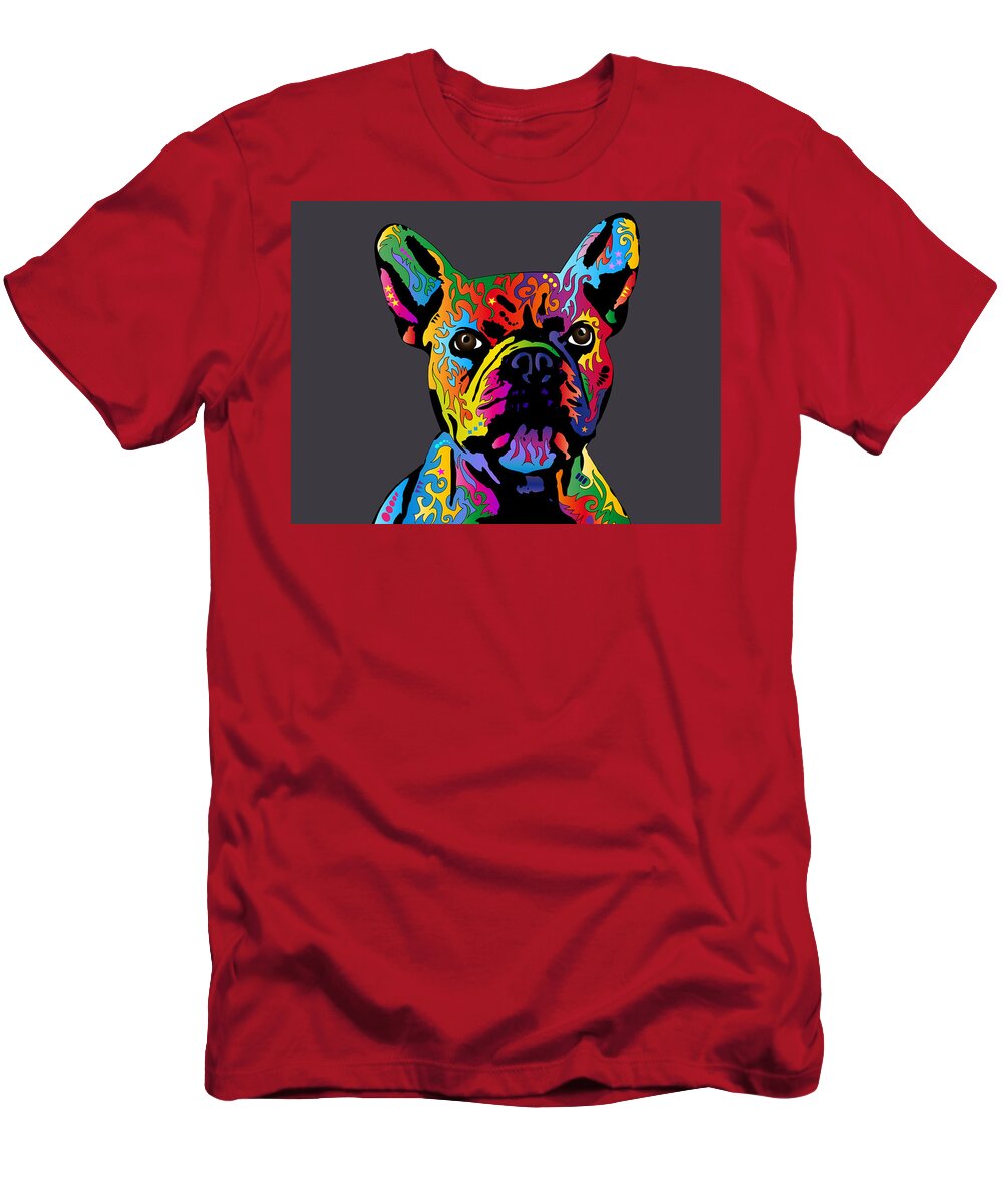 French Bulldog T-Shirt featuring the digital art French Bulldog #1 by Michael Tompsett