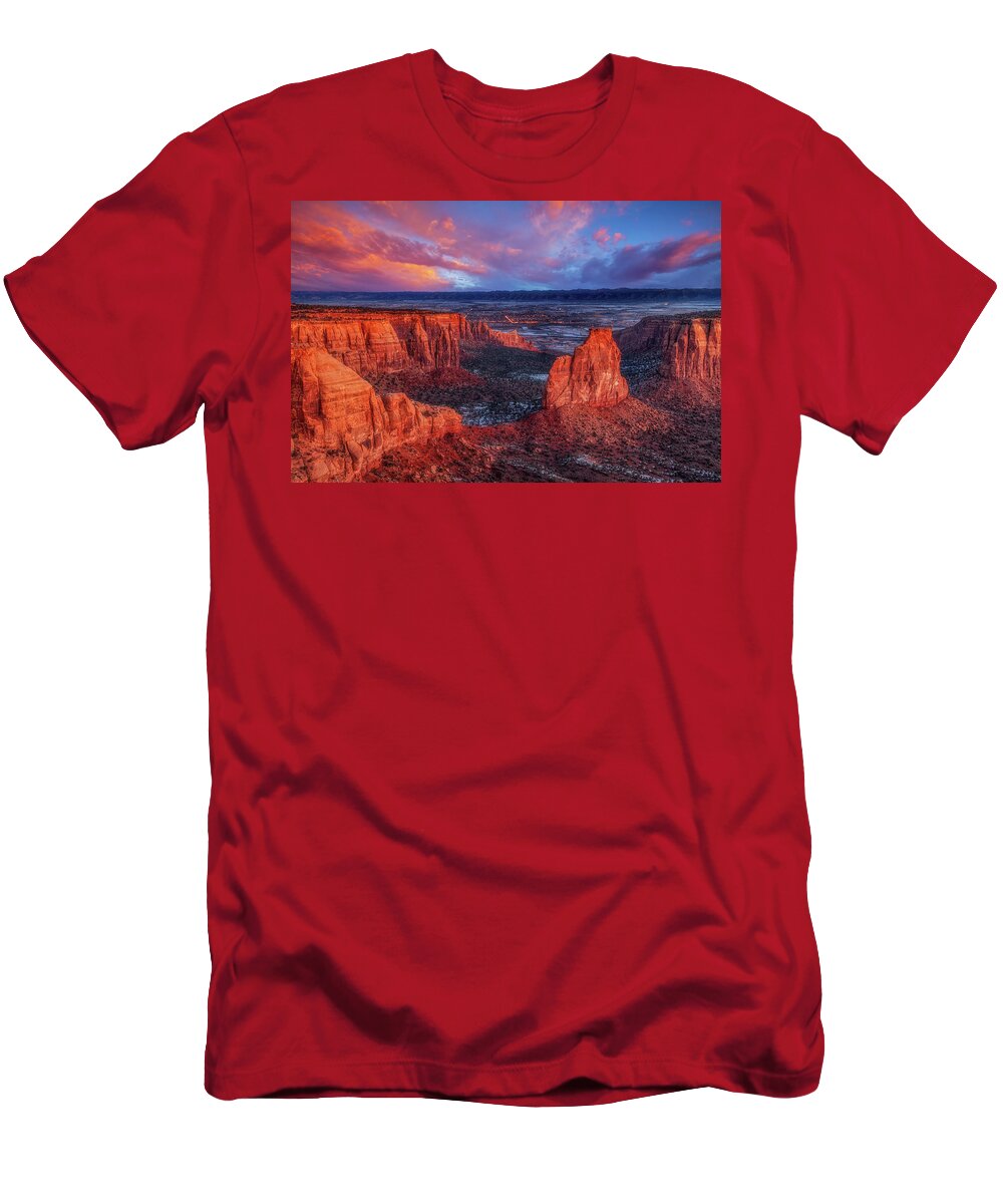 Colorado National Monument T-Shirt featuring the photograph Grand View Sunrise by Darren White