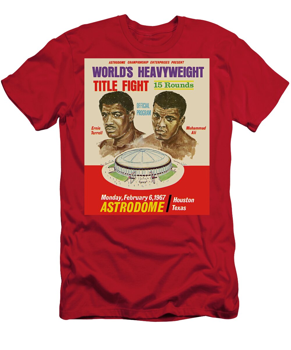 Poster T-Shirt featuring the painting Mohammed Ali vs Ernie Terrell 1967 Fight by MotionAge Designs