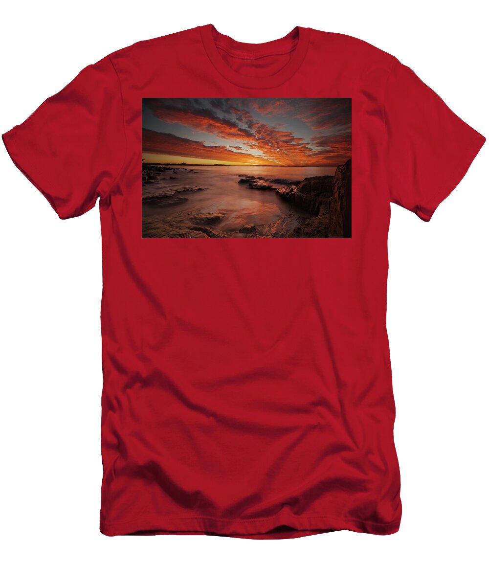 National Park T-Shirt featuring the photograph 1808sunsetnoosa3 by Nicolas Lombard