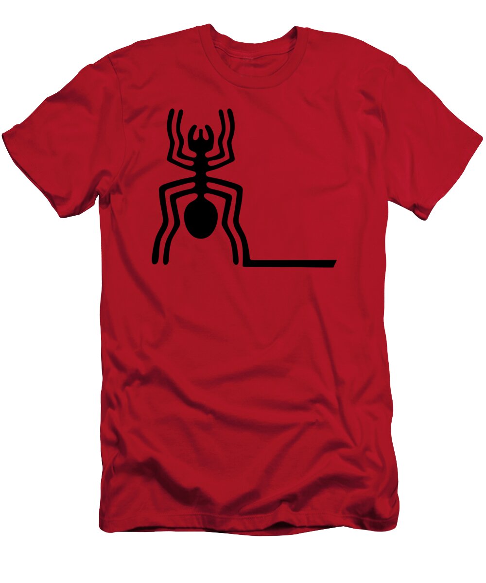 Spider T-Shirt featuring the drawing Spider from Nazca #2 by Michal Boubin