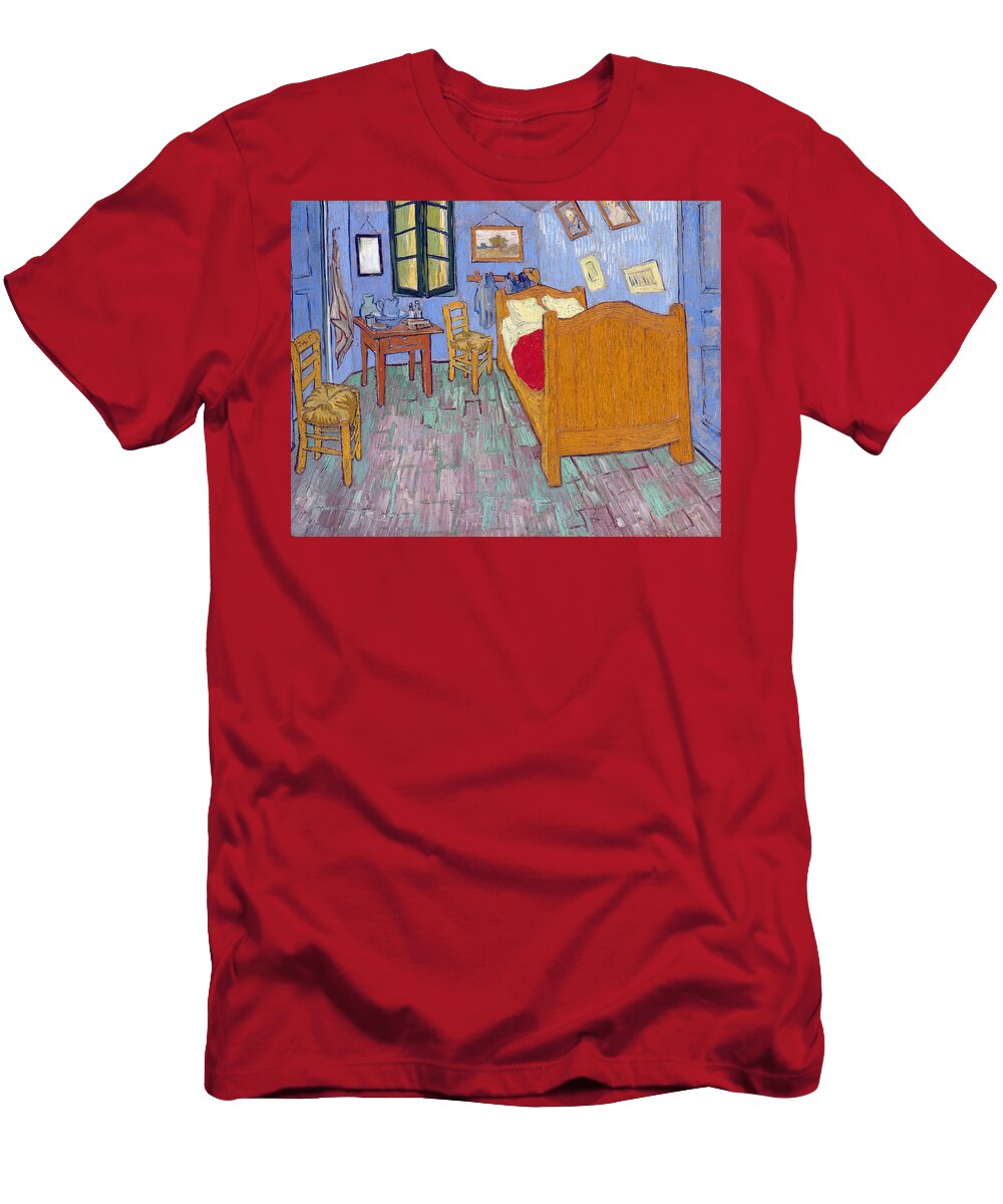 Vincent Van Gogh T-Shirt featuring the painting The Bedroom 1889 #2 by Murellos Design