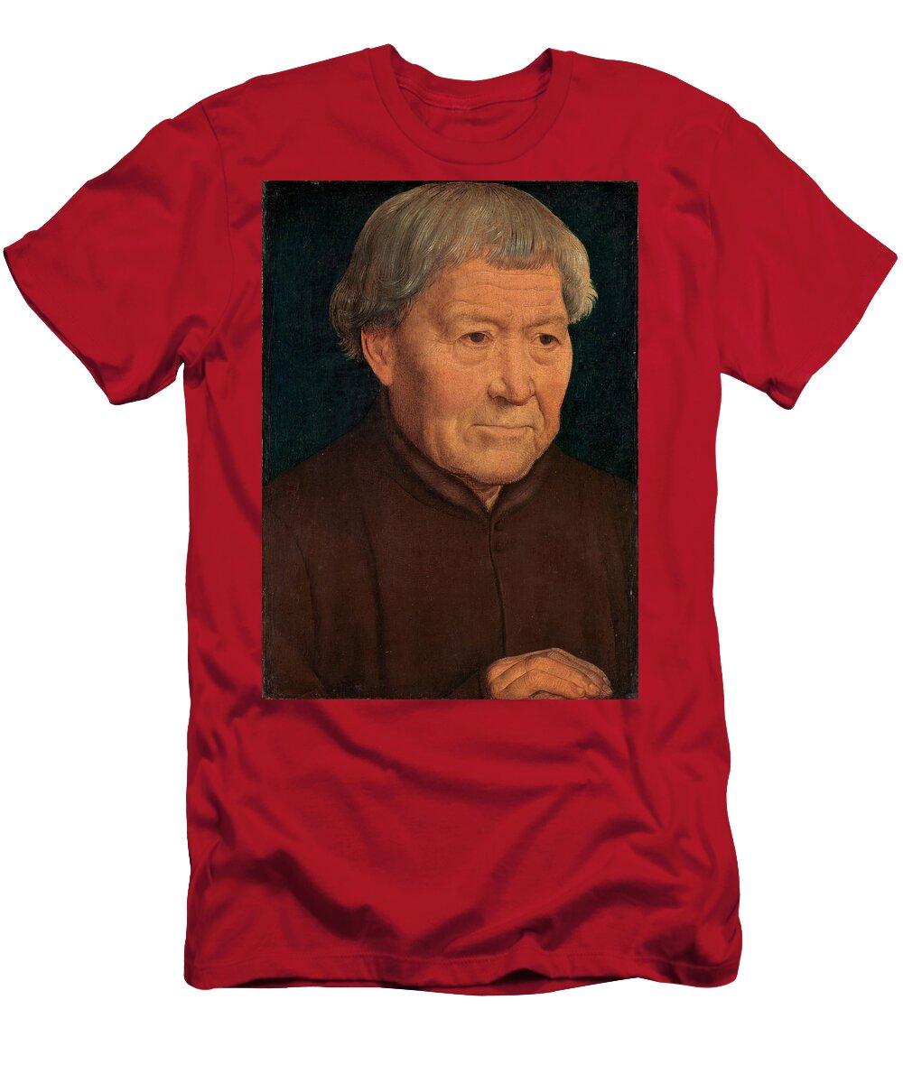 Hans Memling T-Shirt featuring the painting Portrait of an Old Man #4 by Hans Memling