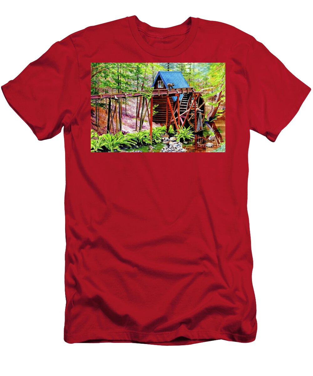 Placer Arts T-Shirt featuring the painting #509 Little Bear Tree Farm #509 by William Lum