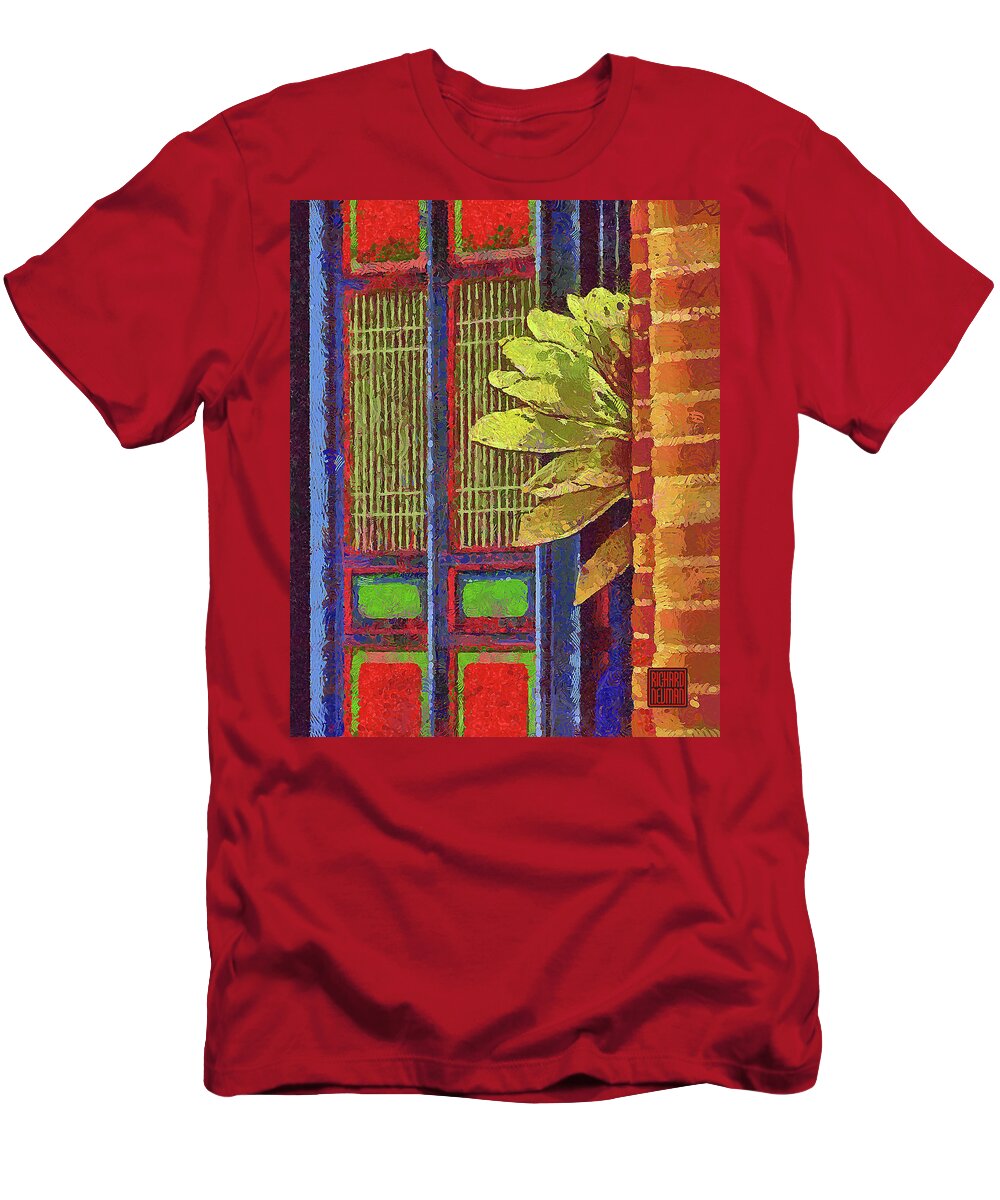 Abstract T-Shirt featuring the mixed media 677 Architectural Color Riot, Youth Activity Center, Kenting, Taiwan by Richard Neuman Architectural Gifts