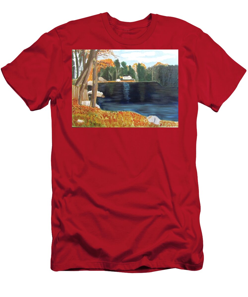 Maine T-Shirt featuring the painting A Quiet Day by Linda Feinberg