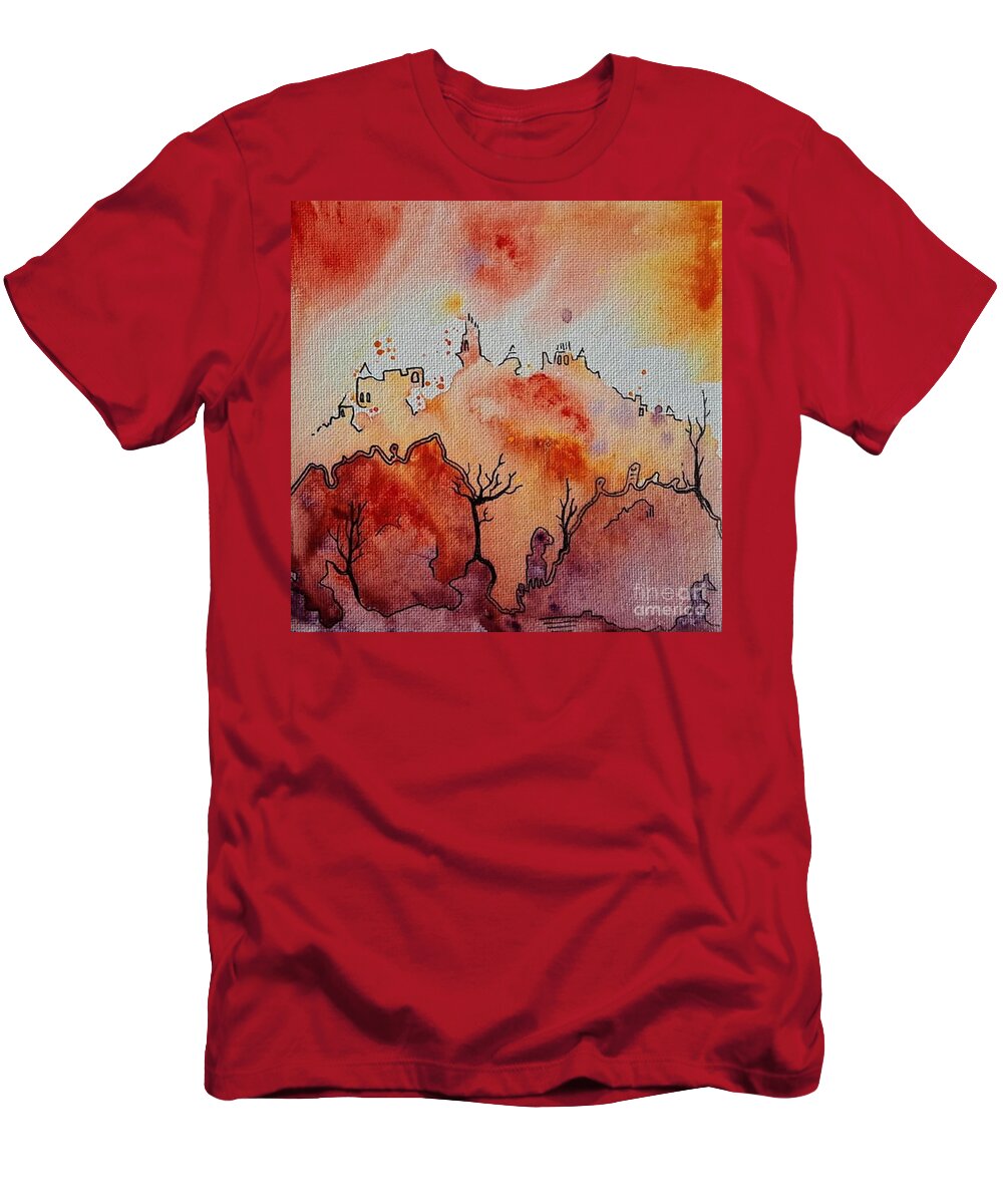 Spooky T-Shirt featuring the mixed media A Sacred Place by April Reilly