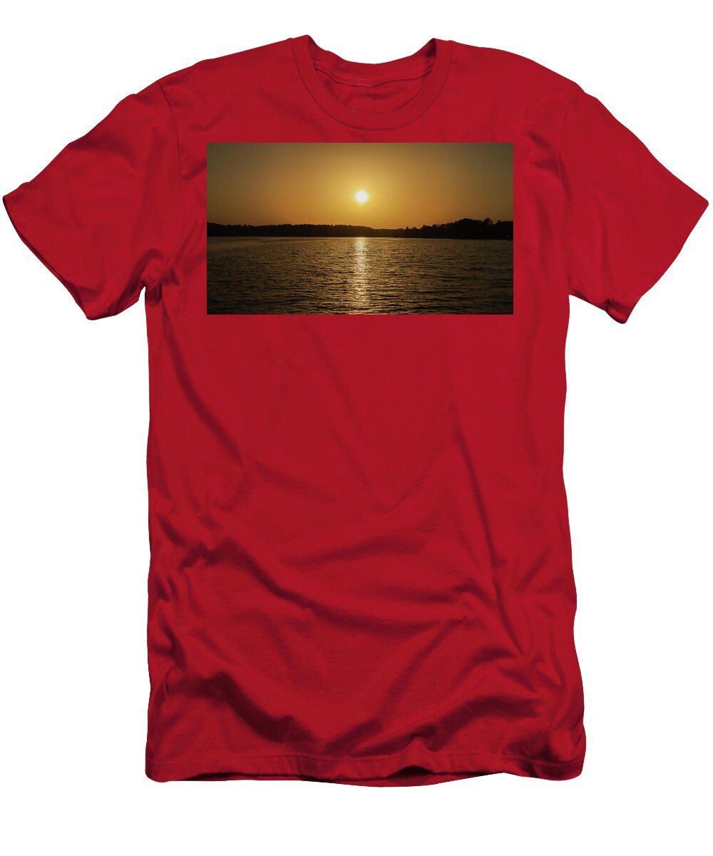 Lake T-Shirt featuring the photograph A Simple Golden Sunset by Ed Williams