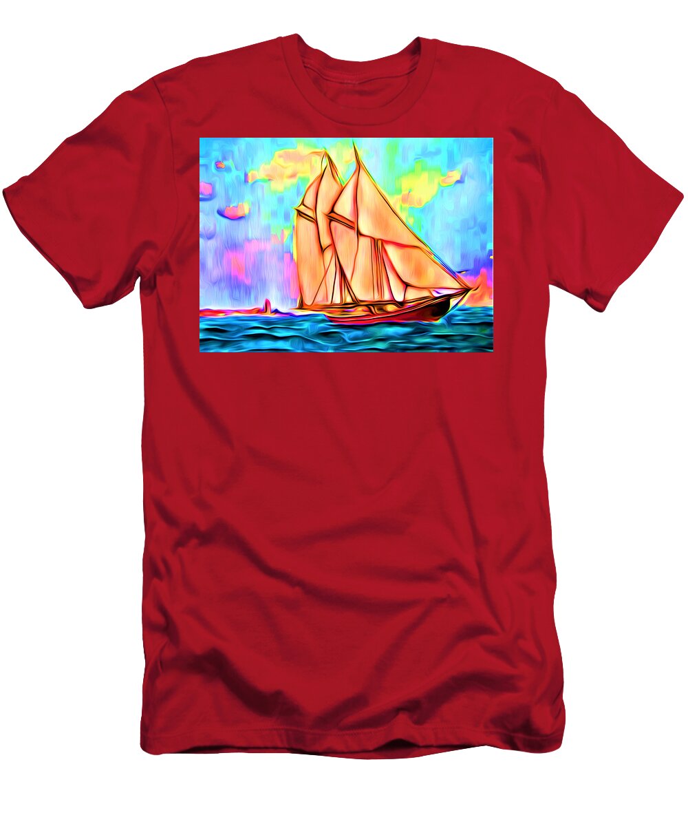 Abstract T-Shirt featuring the digital art A Wind at My Sails - Abstract by Ronald Mills