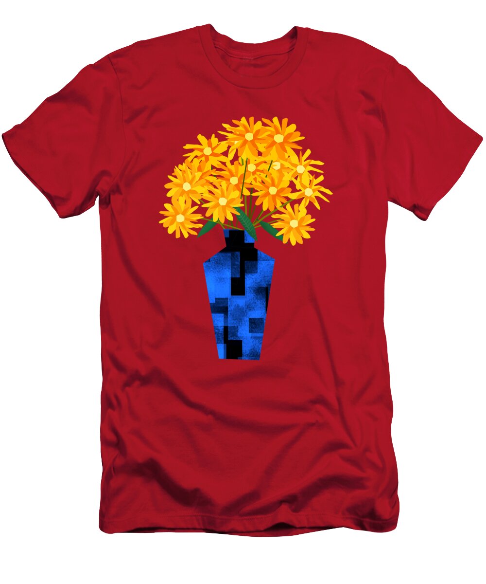 Flowers T-Shirt featuring the mixed media Abstract Flowers by Andrew Hitchen