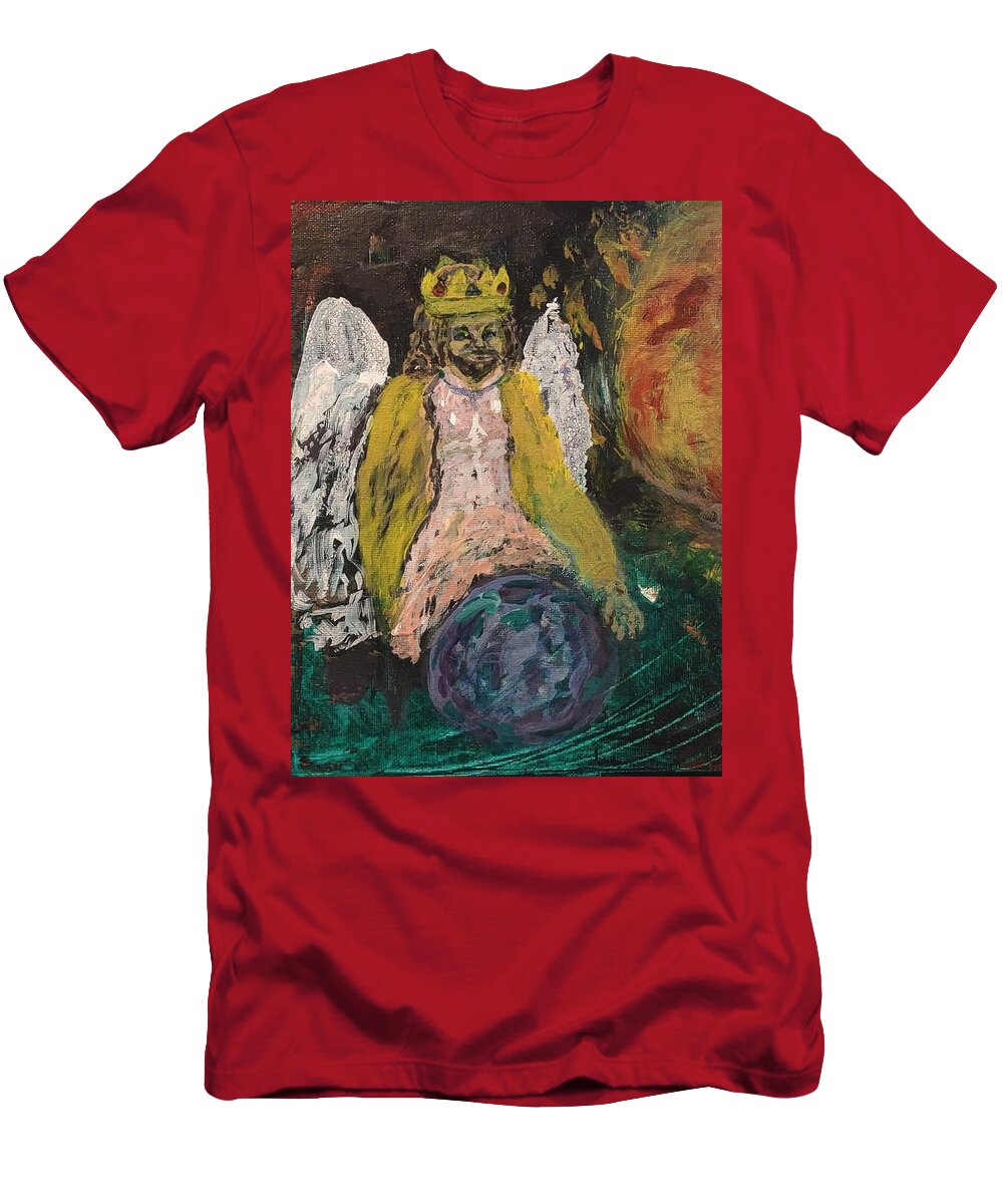 Yahweh T-Shirt featuring the painting Adonai, The Earth Is My Footstool 2 by Suzanne Berthier