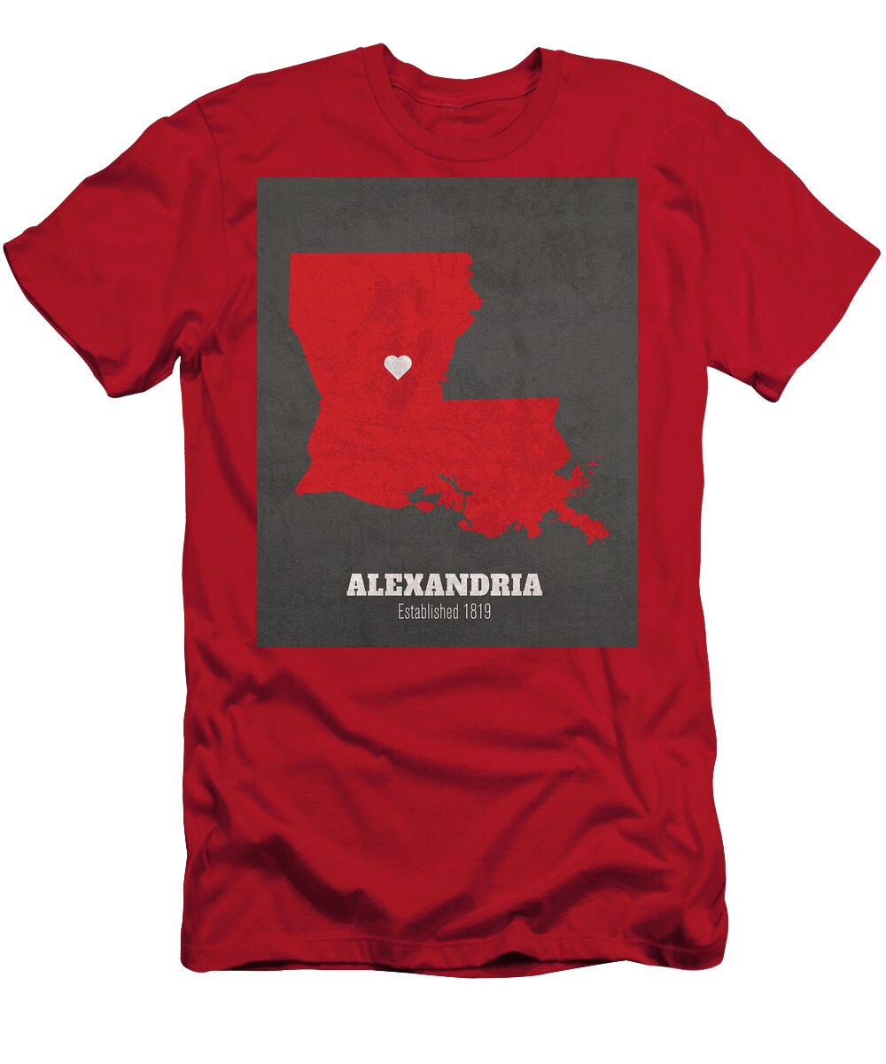 Alexandria Louisiana LA T-Shirt MAP