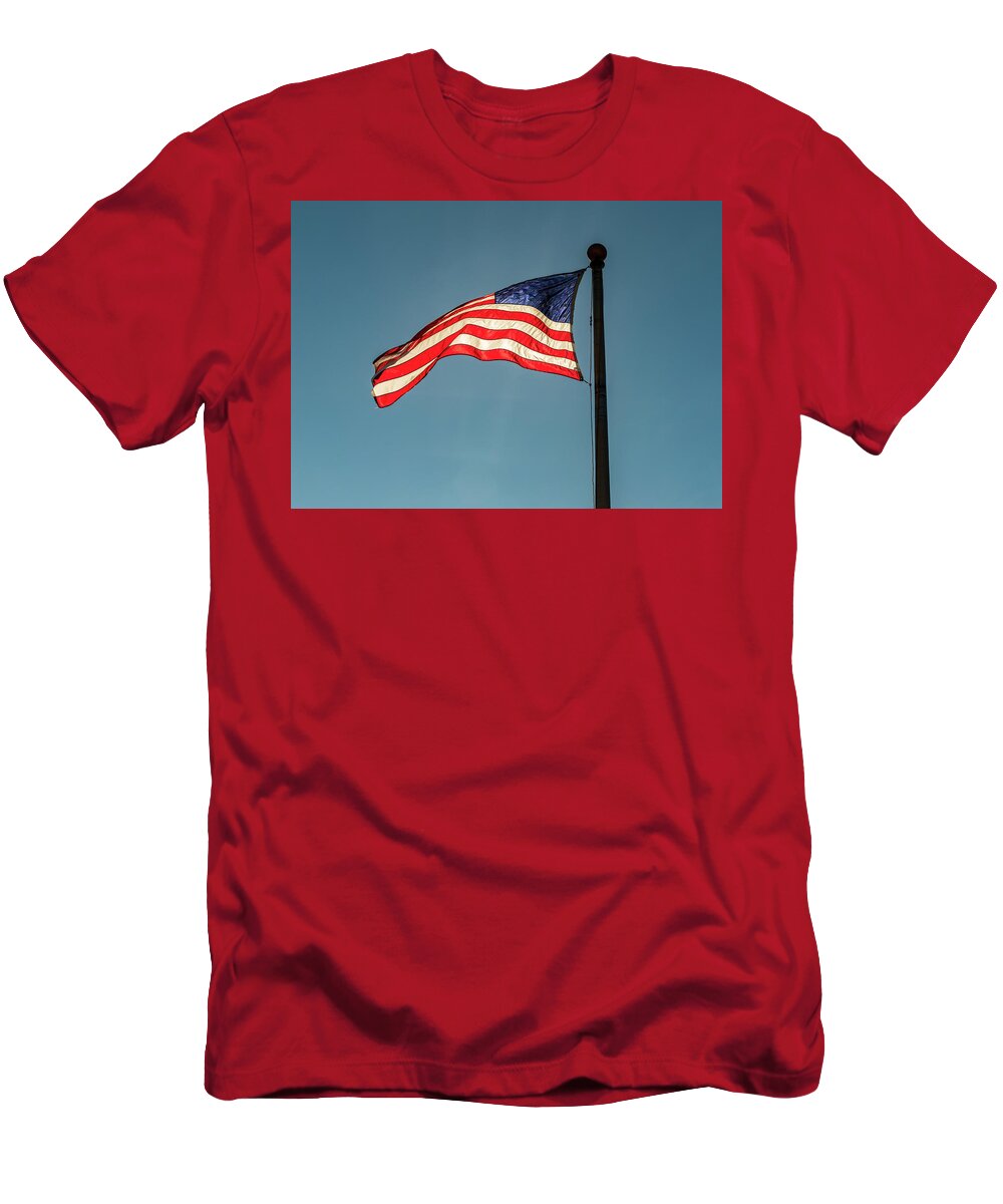 American Flag T-Shirt featuring the photograph American Flag 5 by Amelia Pearn