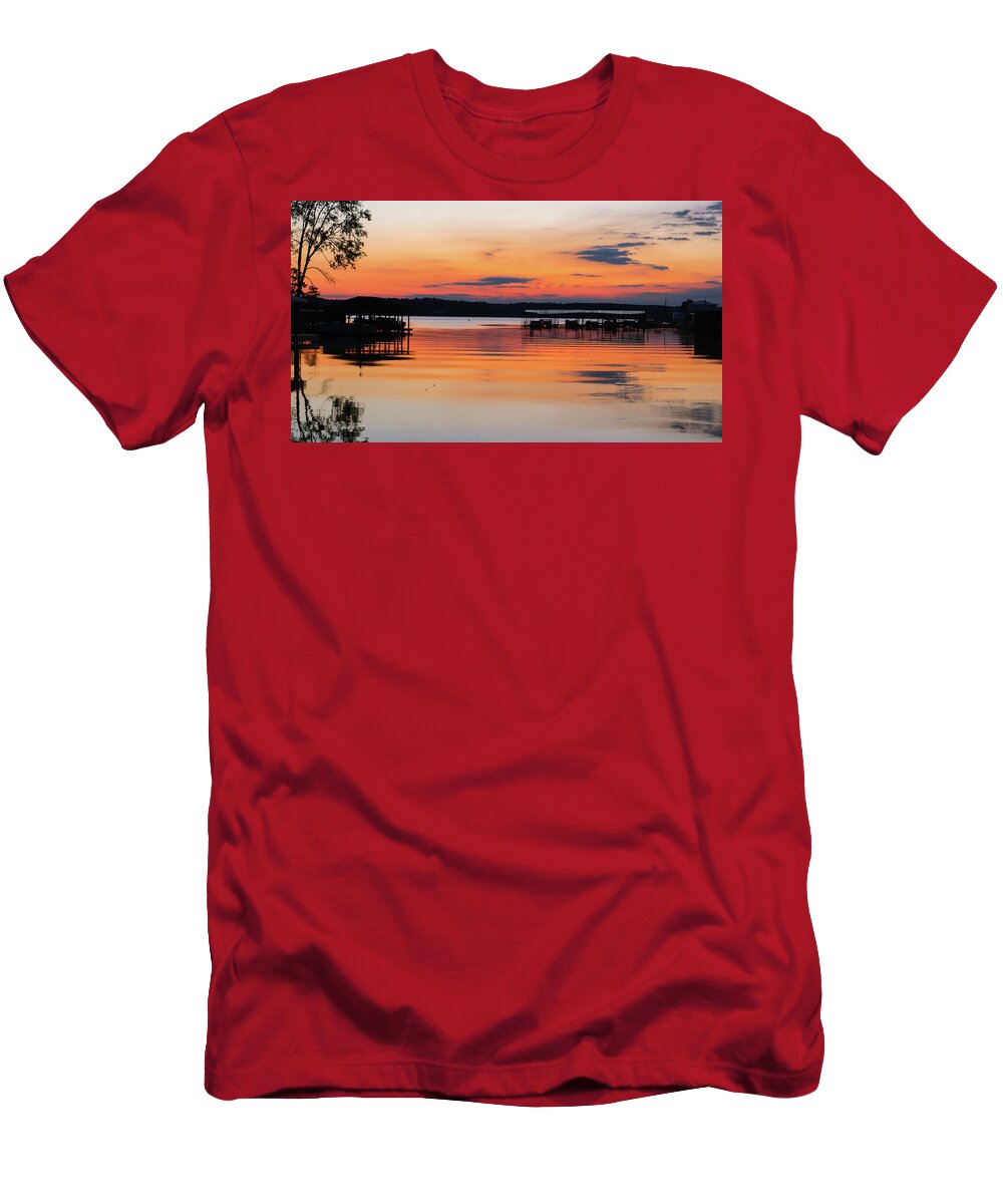 Morning T-Shirt featuring the photograph An Orange Ink Clouds Morning by Ed Williams