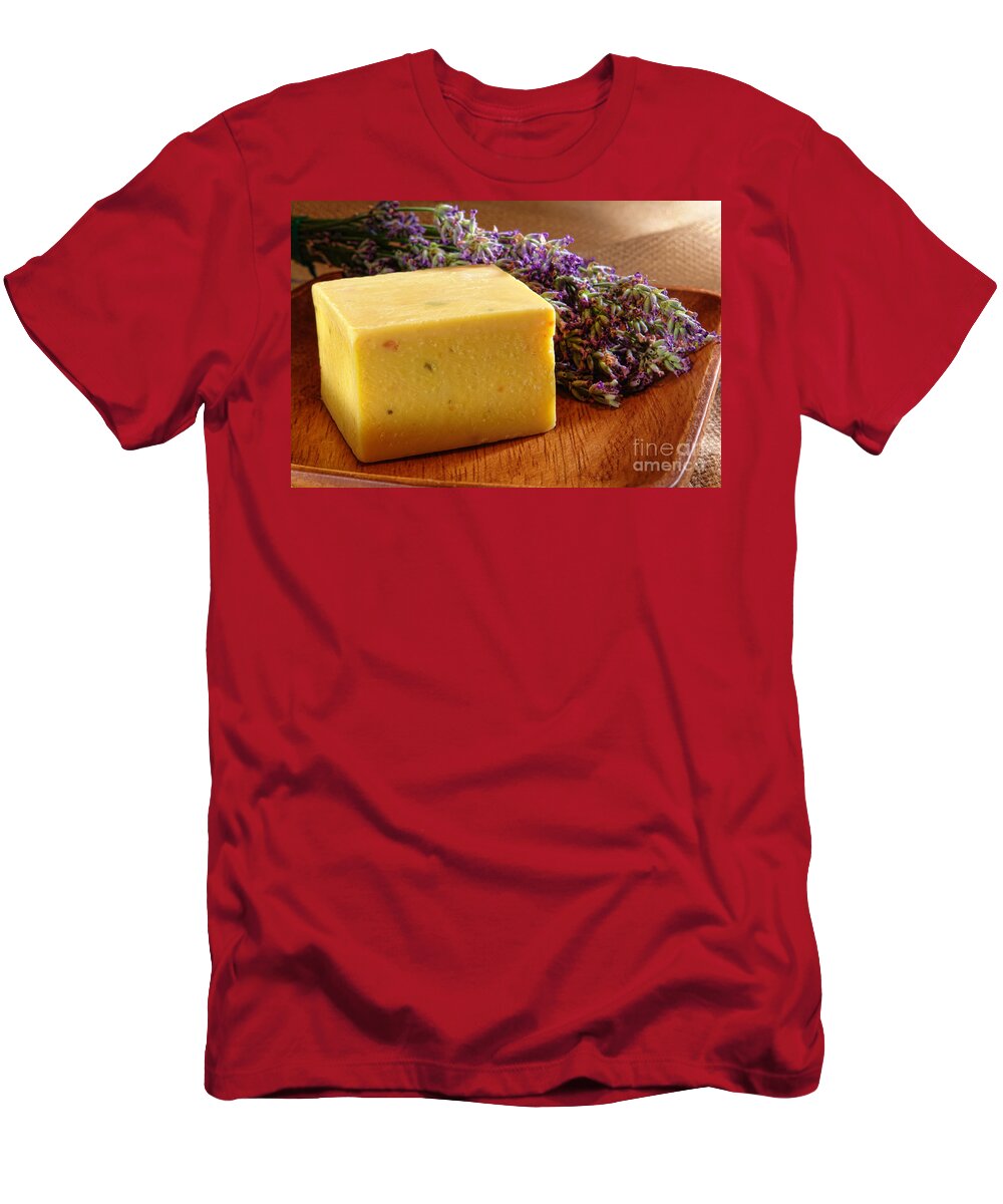 Aromatherapy T-Shirt featuring the photograph Aromatherapy Natural Soap and Lavender by Olivier Le Queinec