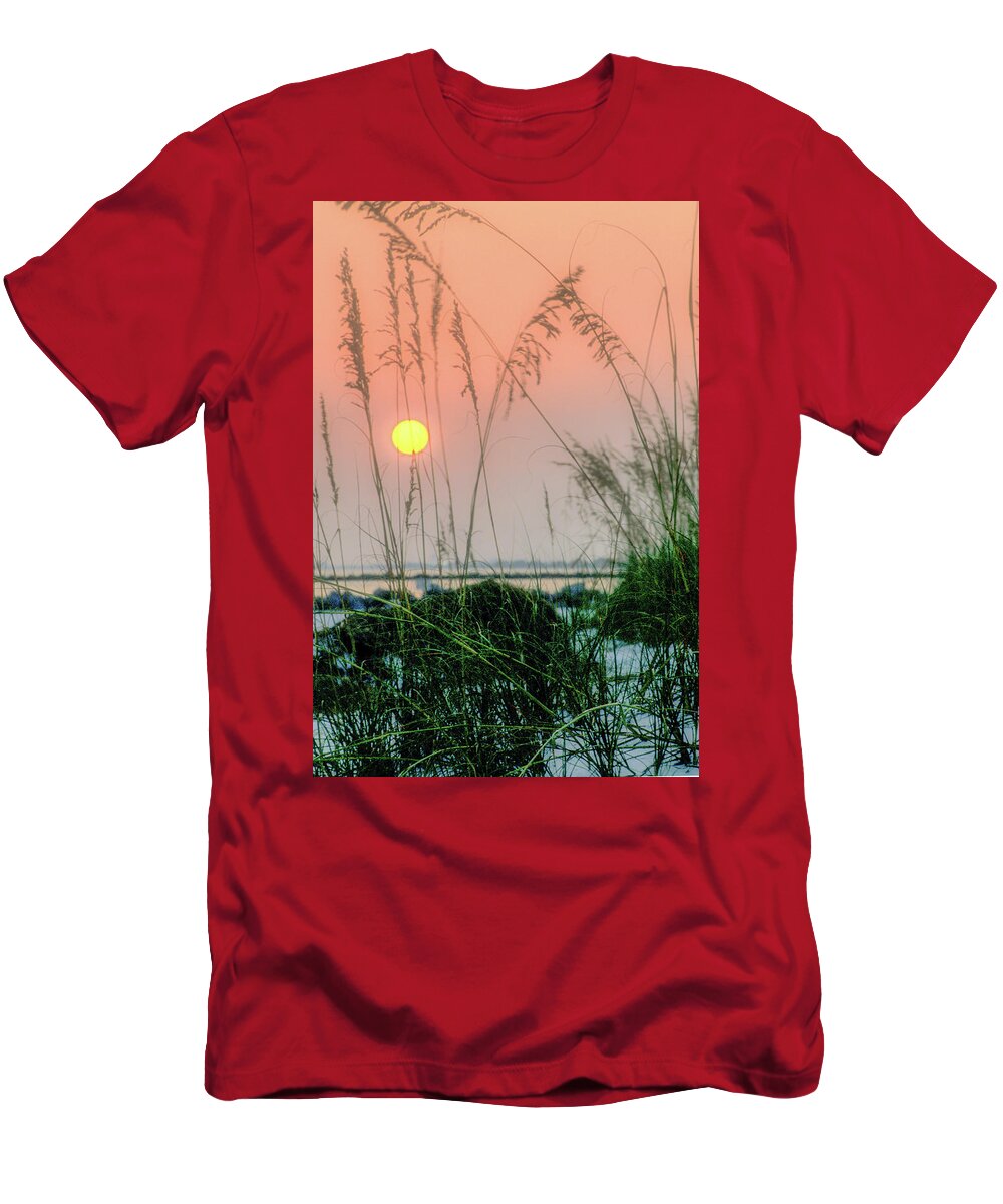 Orange T-Shirt featuring the photograph Sunset and Sea Oats by James C Richardson