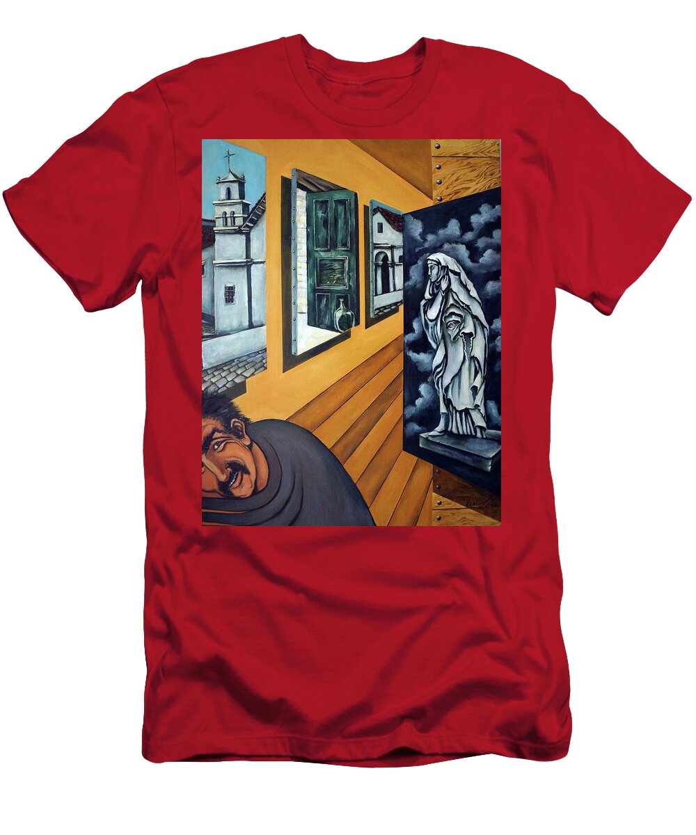 Surreal T-Shirt featuring the painting Asylum by Valerie Vescovi