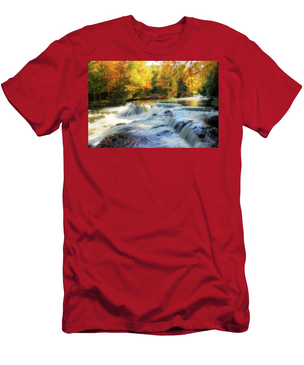 Rapids T-Shirt featuring the photograph Autumn at the Rapids by Robert Carter
