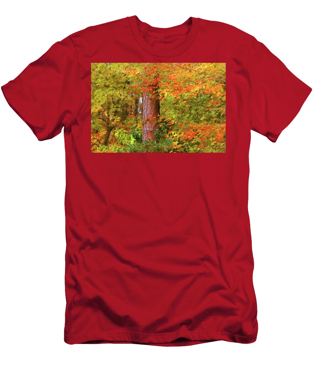 Foliage T-Shirt featuring the photograph Autumn Fire Burns Brightly by Ola Allen