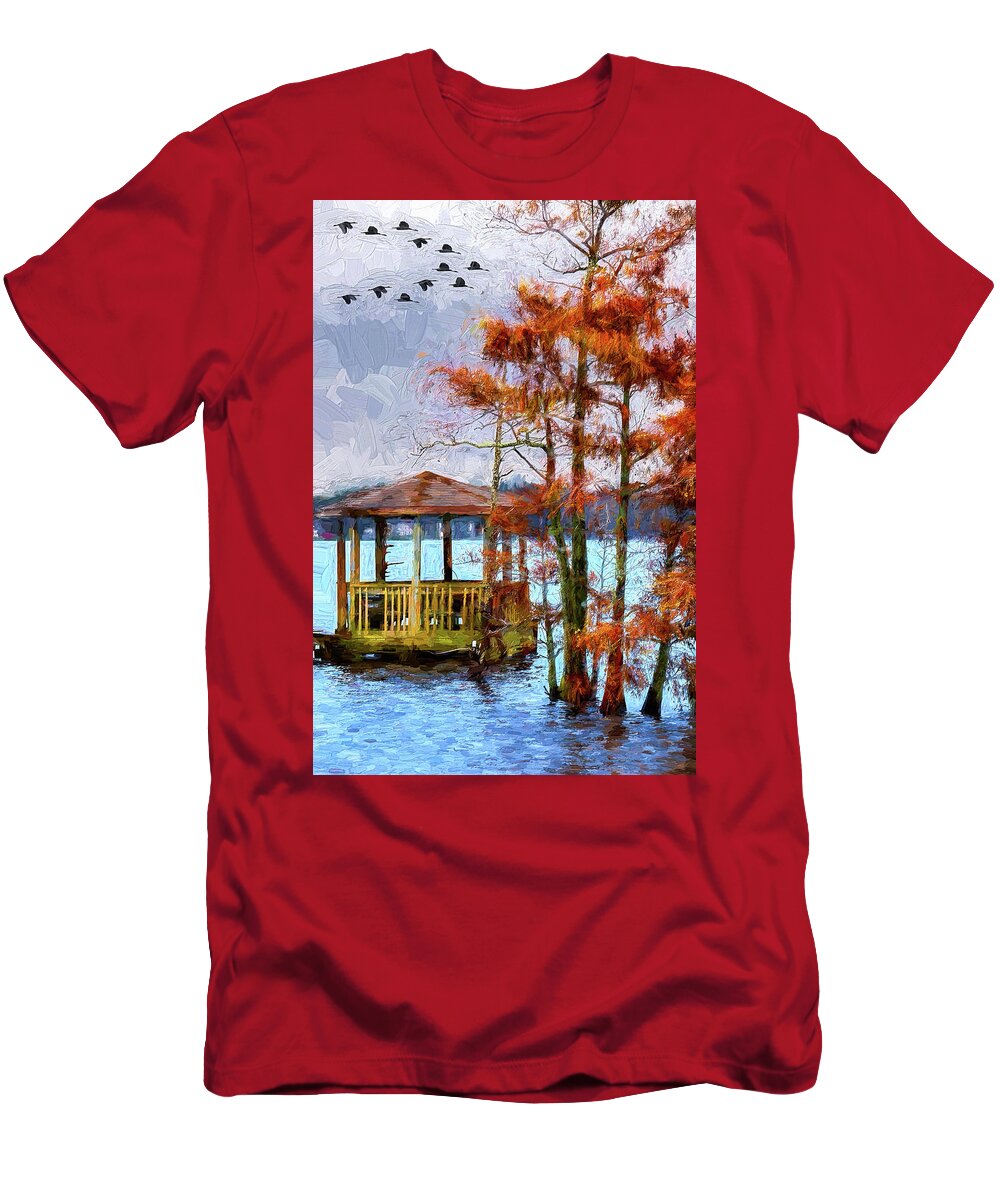 North Carolina T-Shirt featuring the photograph Autumn Flows on the River ap by Dan Carmichael