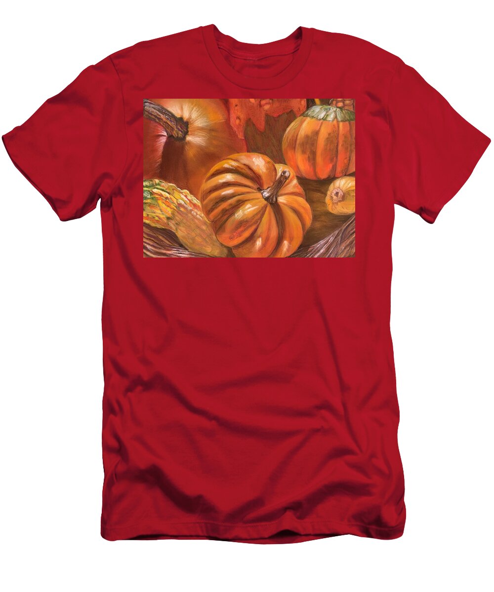 Autumn T-Shirt featuring the pastel Autumn's Bounty by Juliette Becker