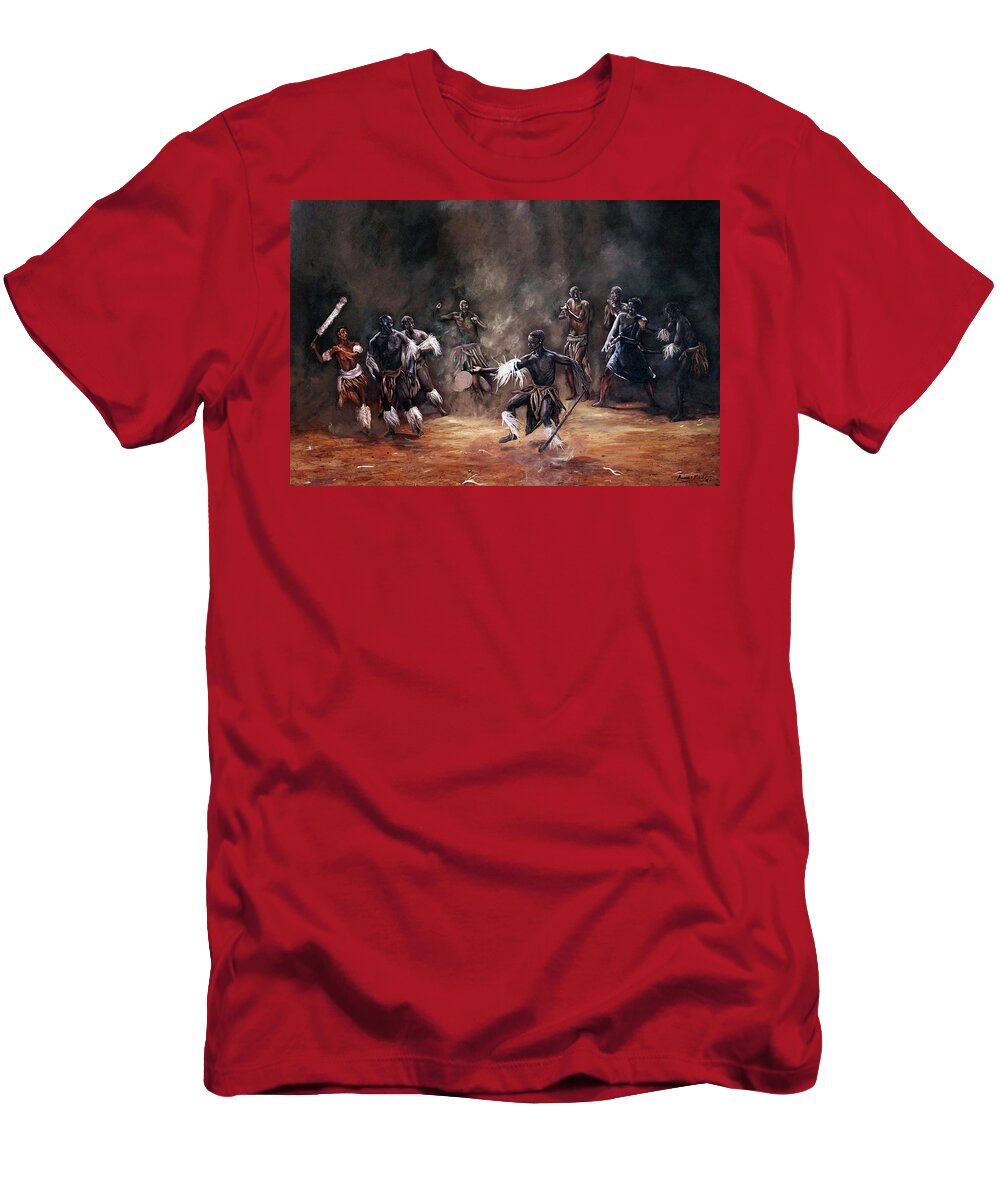 African Art T-Shirt featuring the painting Becoming A King by Ronnie Moyo