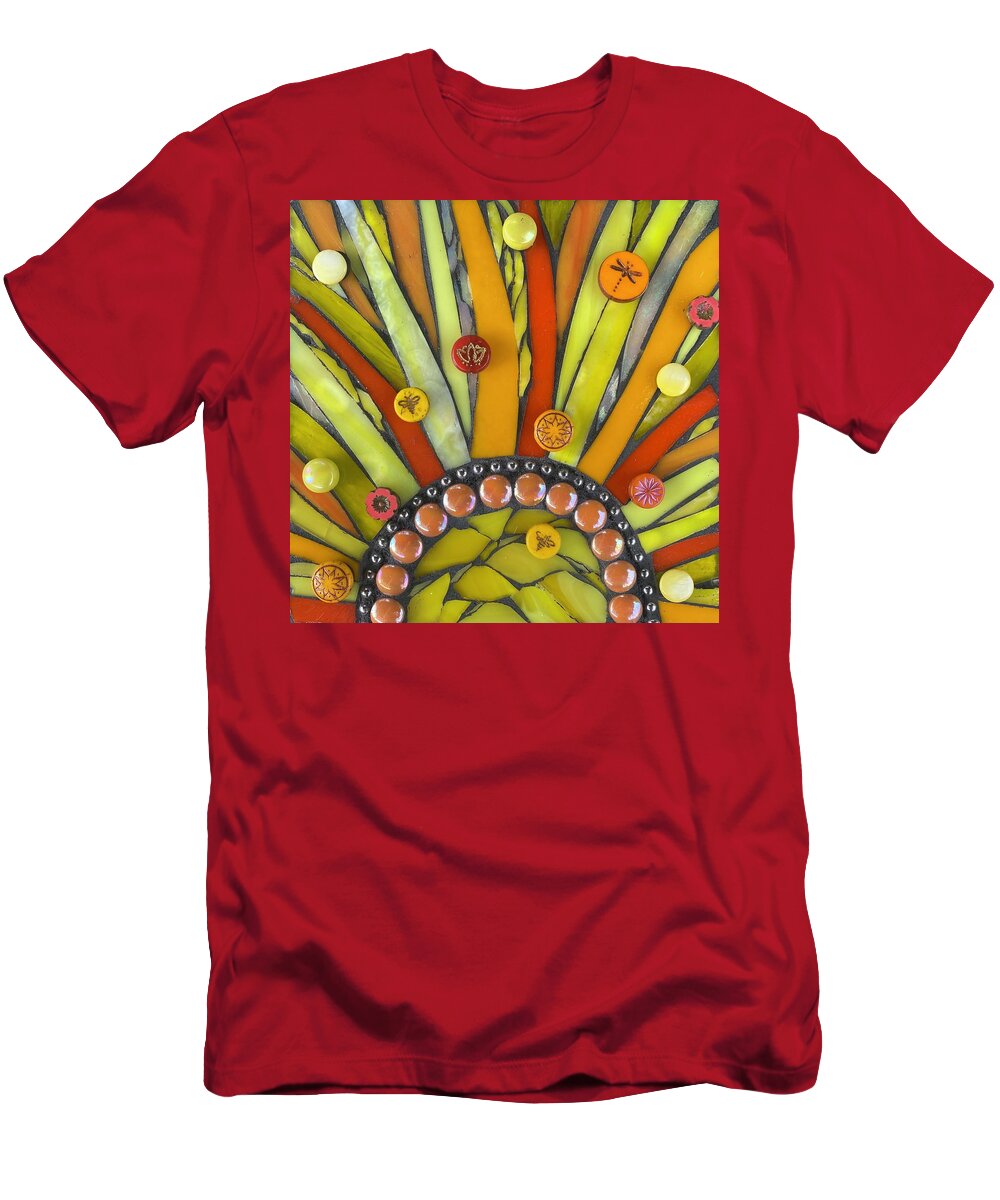 Bee T-Shirt featuring the glass art Bee Happy by Teresa White