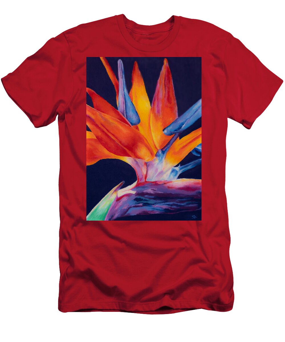 Flower T-Shirt featuring the painting Bird of Paradise III by Stephen Anderson