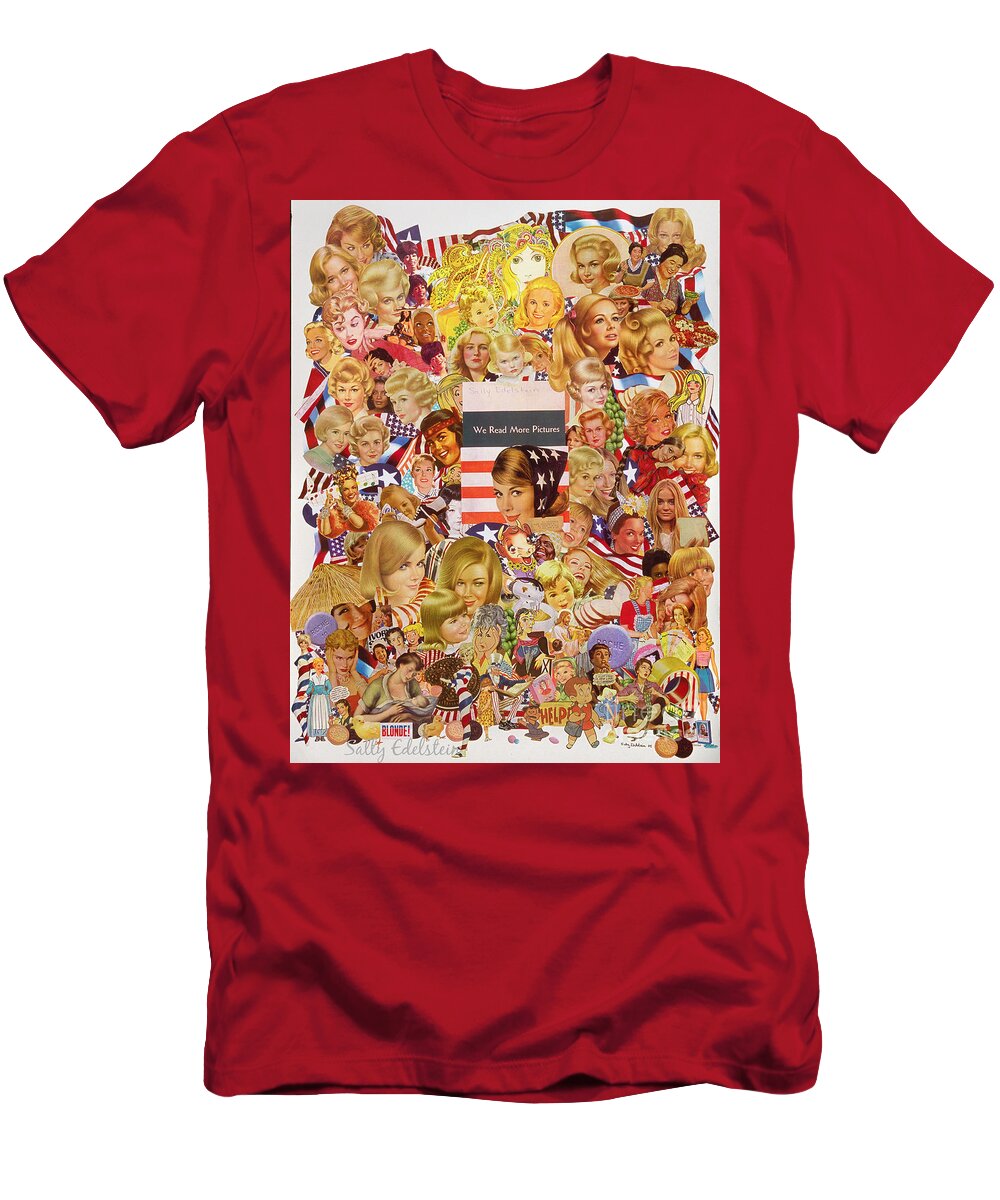 Women T-Shirt featuring the mixed media Blonde American Style by Sally Edelstein