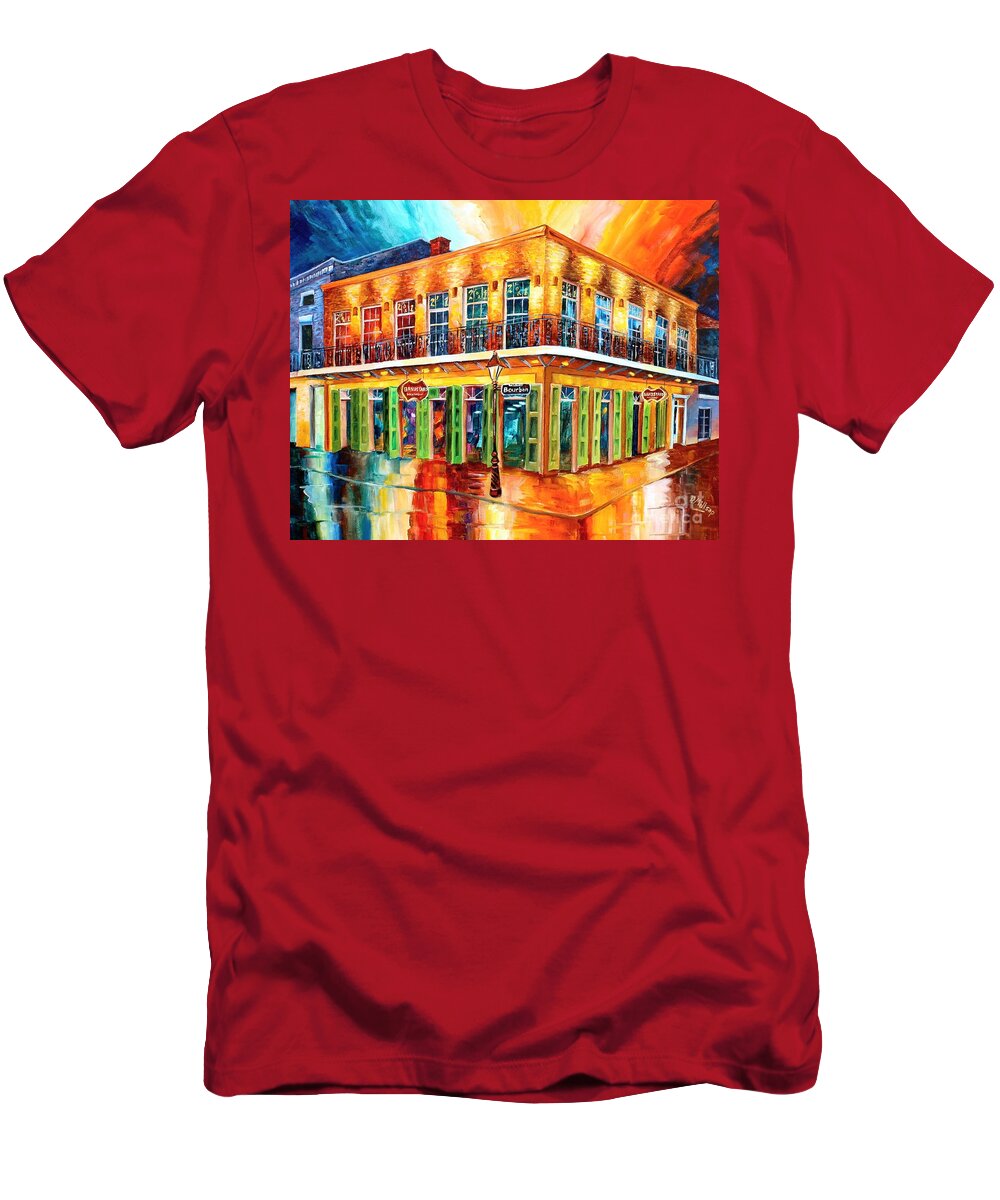New Orleans T-Shirt featuring the painting Bourbon Bandstand in New Orleans by Diane Millsap