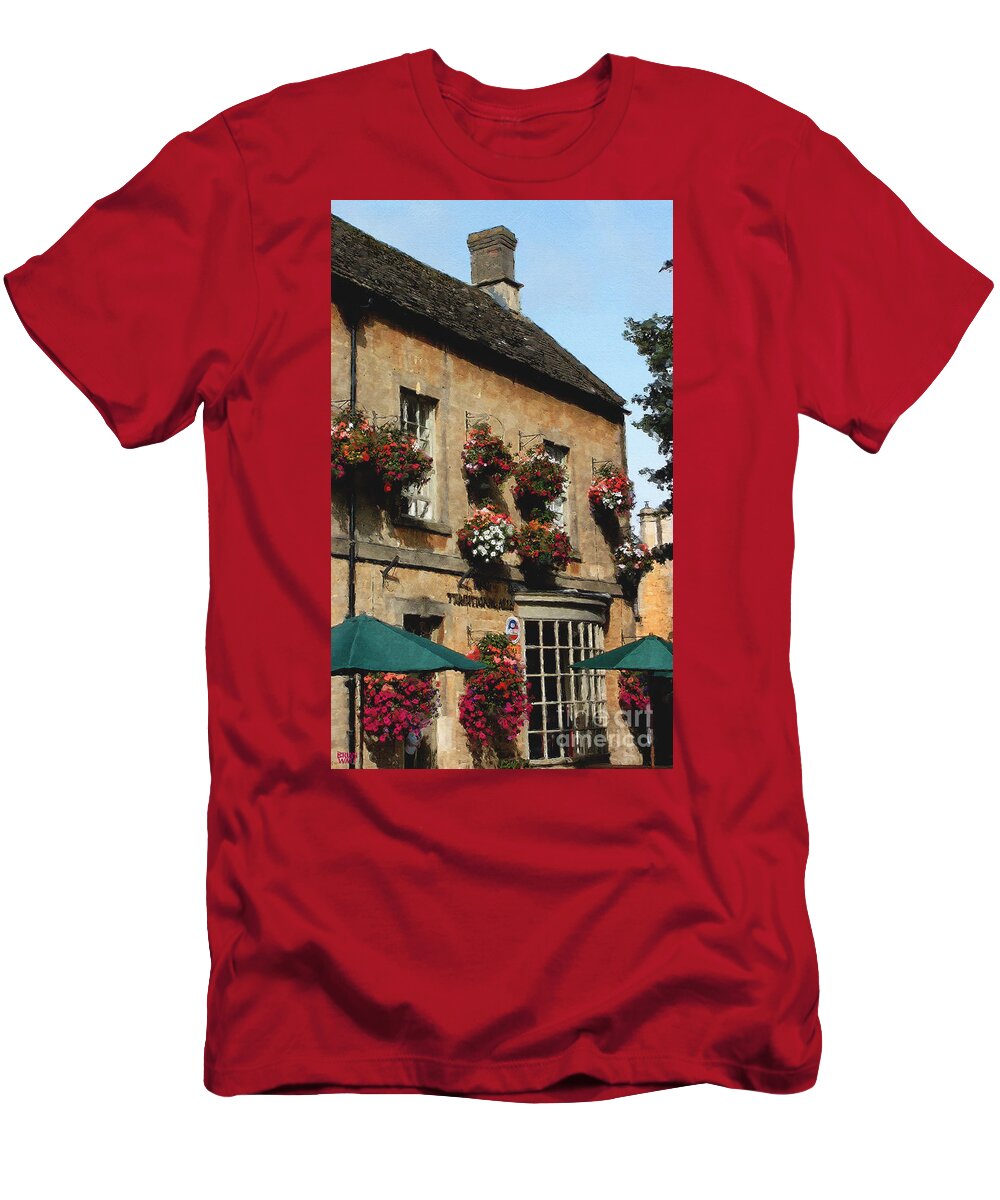 Bourton-on-the-water T-Shirt featuring the photograph Bourton Pub by Brian Watt