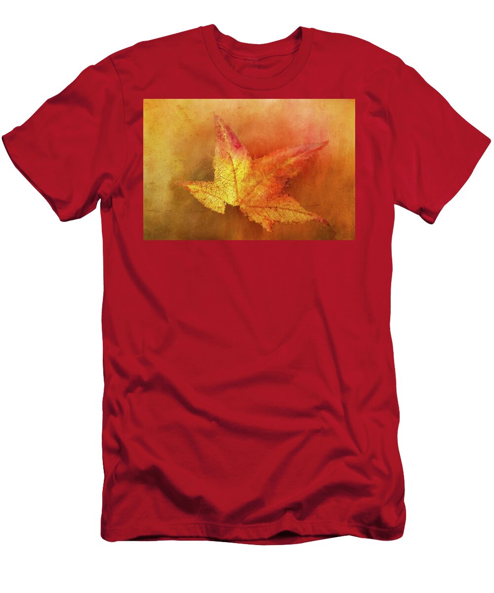 Photography T-Shirt featuring the digital art Bright Autumn Leaf by Terry Davis