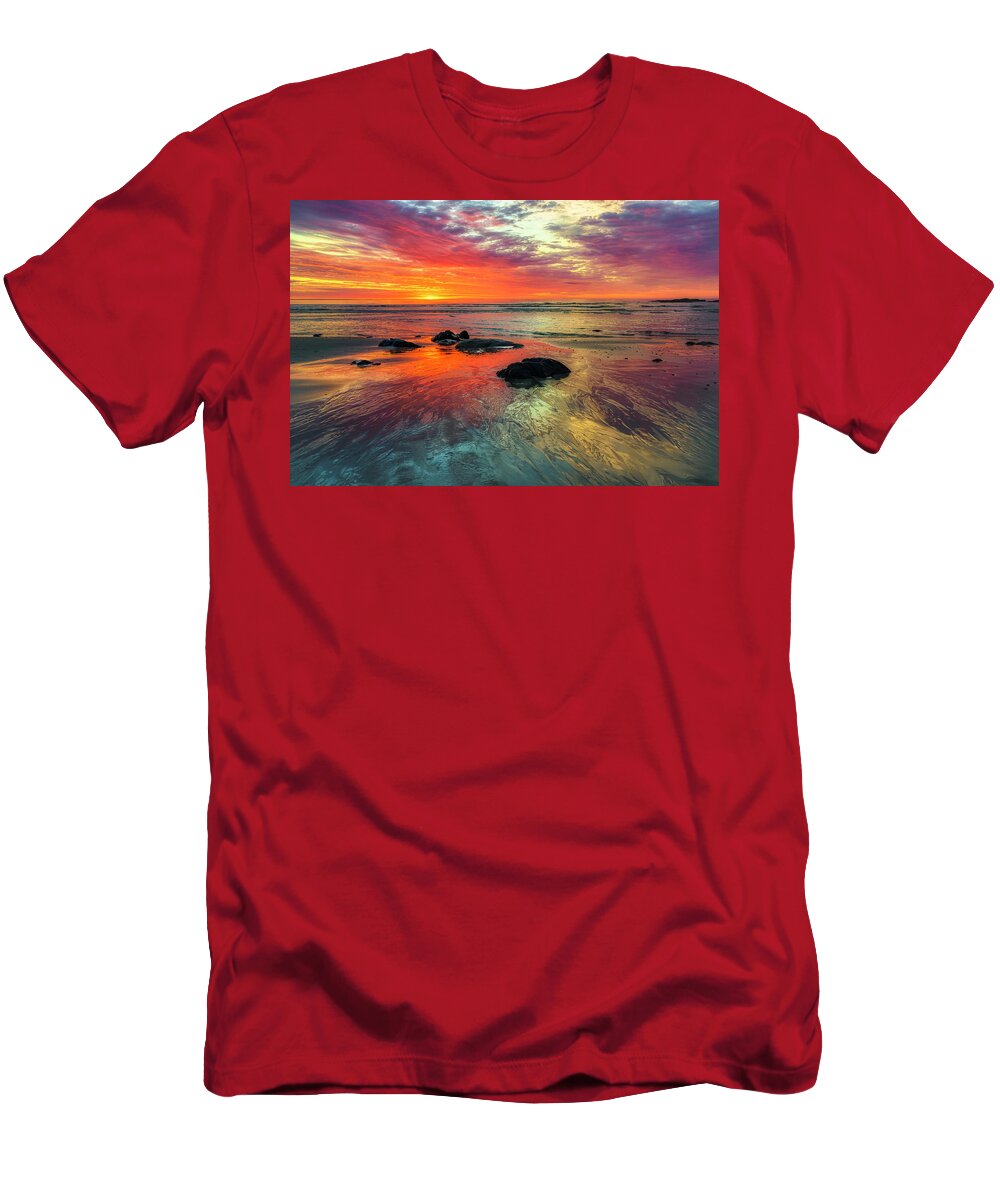 Ogunquit T-Shirt featuring the photograph Burst of Color on Marginal Way by Penny Polakoff