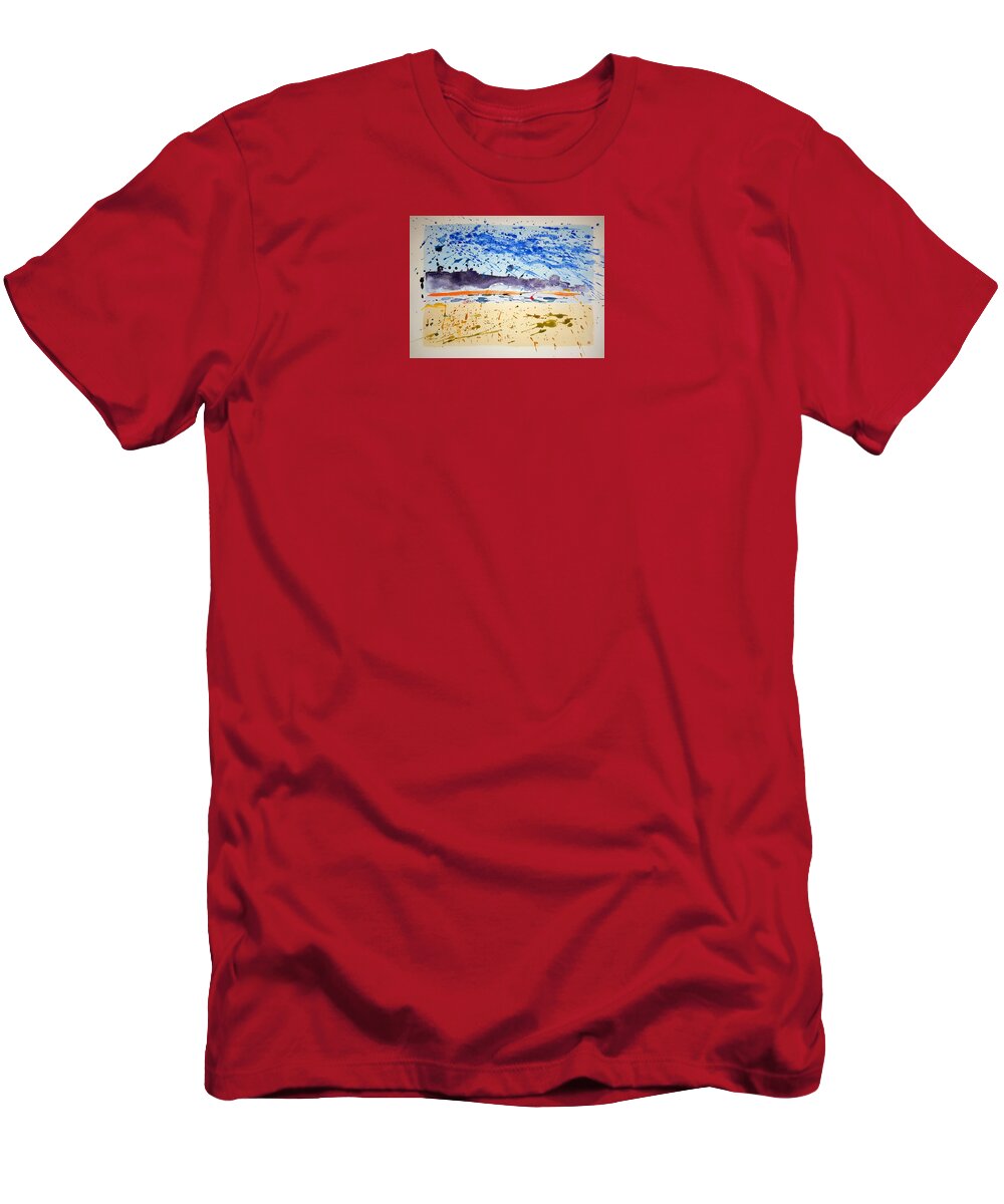 Watercolor T-Shirt featuring the painting Chatham Harbor by John Klobucher