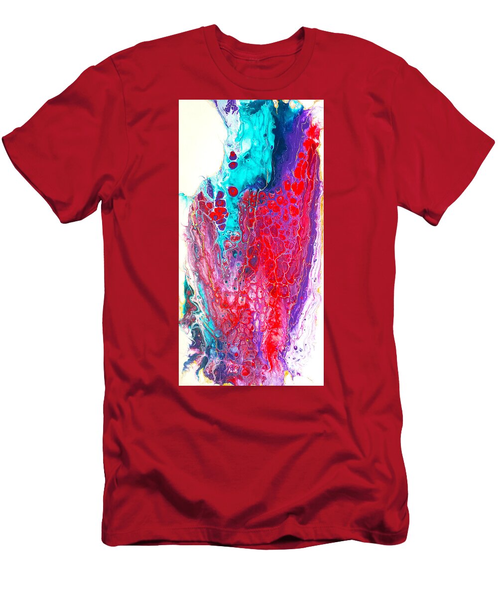 Abstract T-Shirt featuring the painting Coral Cheers by Christine Bolden