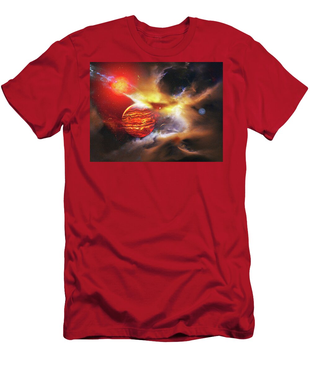  T-Shirt featuring the digital art Clouds in Space 1 by Don White Artdreamer