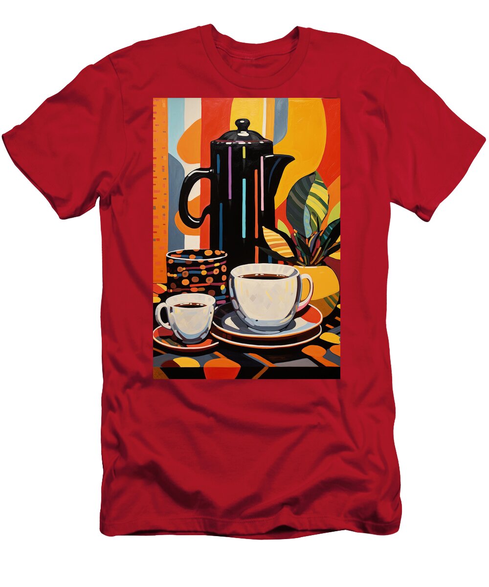 Coffee T-Shirt featuring the painting Coffee Art by Lourry Legarde