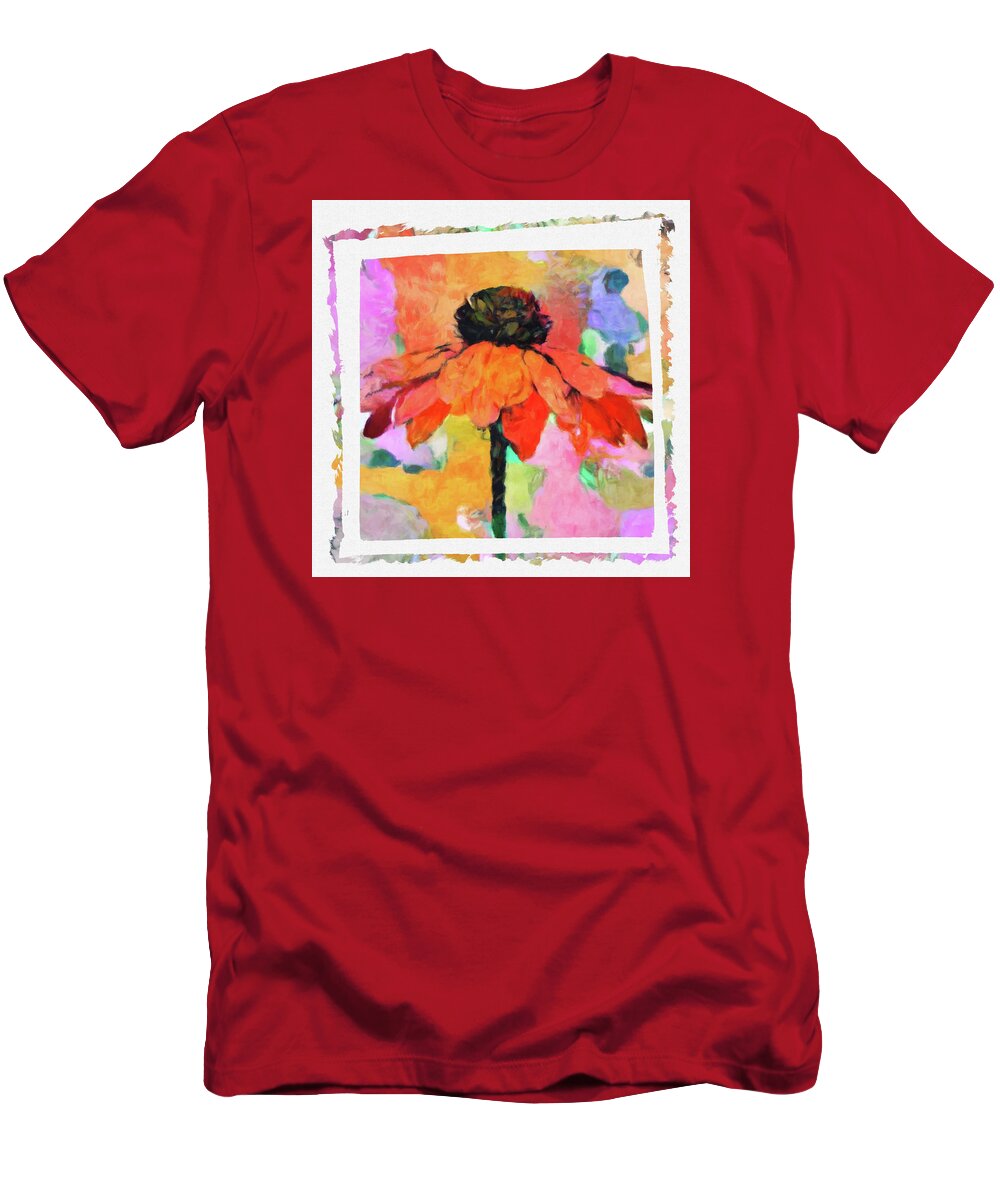 Coneflower Pop T-Shirt featuring the painting Coneflower POP by Susan Maxwell Schmidt