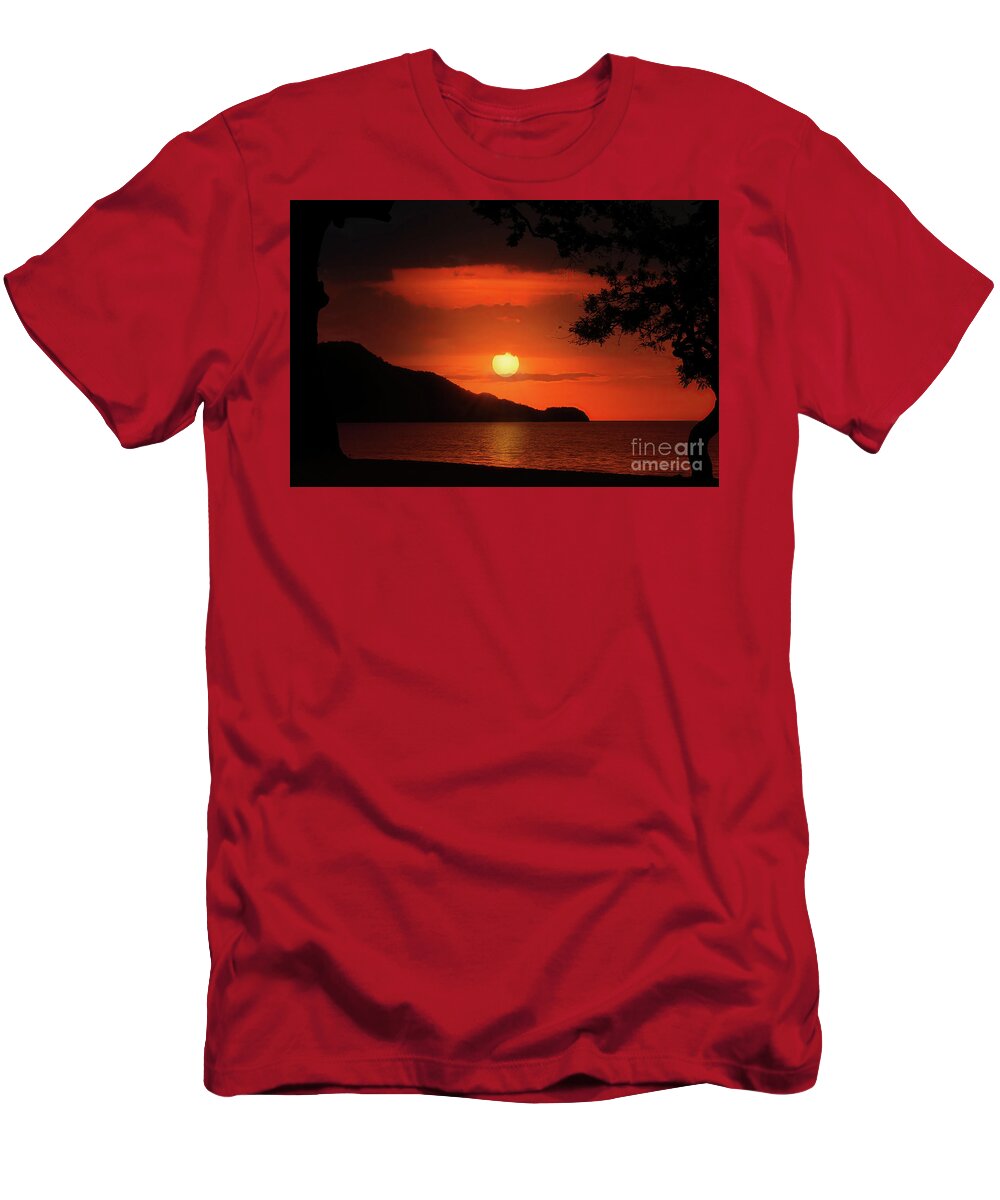Sunset T-Shirt featuring the photograph CostaRicaSunset by Ed Taylor