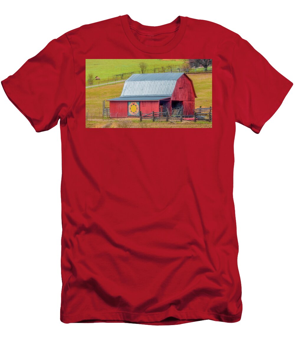 Tennessee T-Shirt featuring the photograph Country Quilt Barn in Tennessee by Marcy Wielfaert