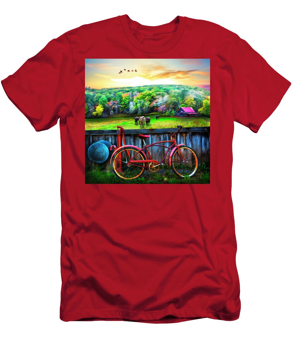 Barns T-Shirt featuring the photograph Country Rust Painting by Debra and Dave Vanderlaan