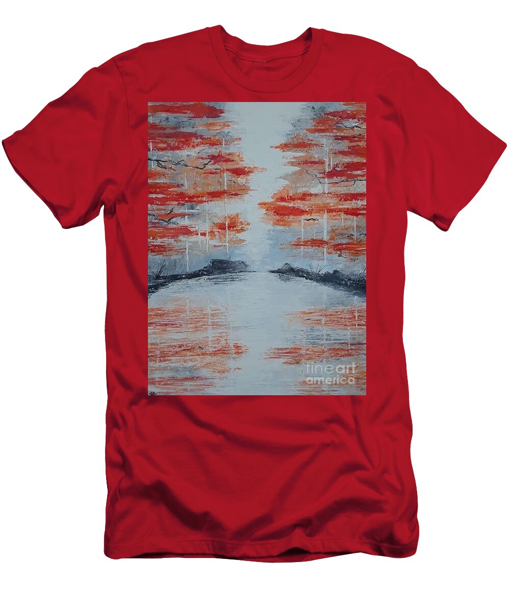 Autumn T-Shirt featuring the painting Crisp Autumn by April Reilly