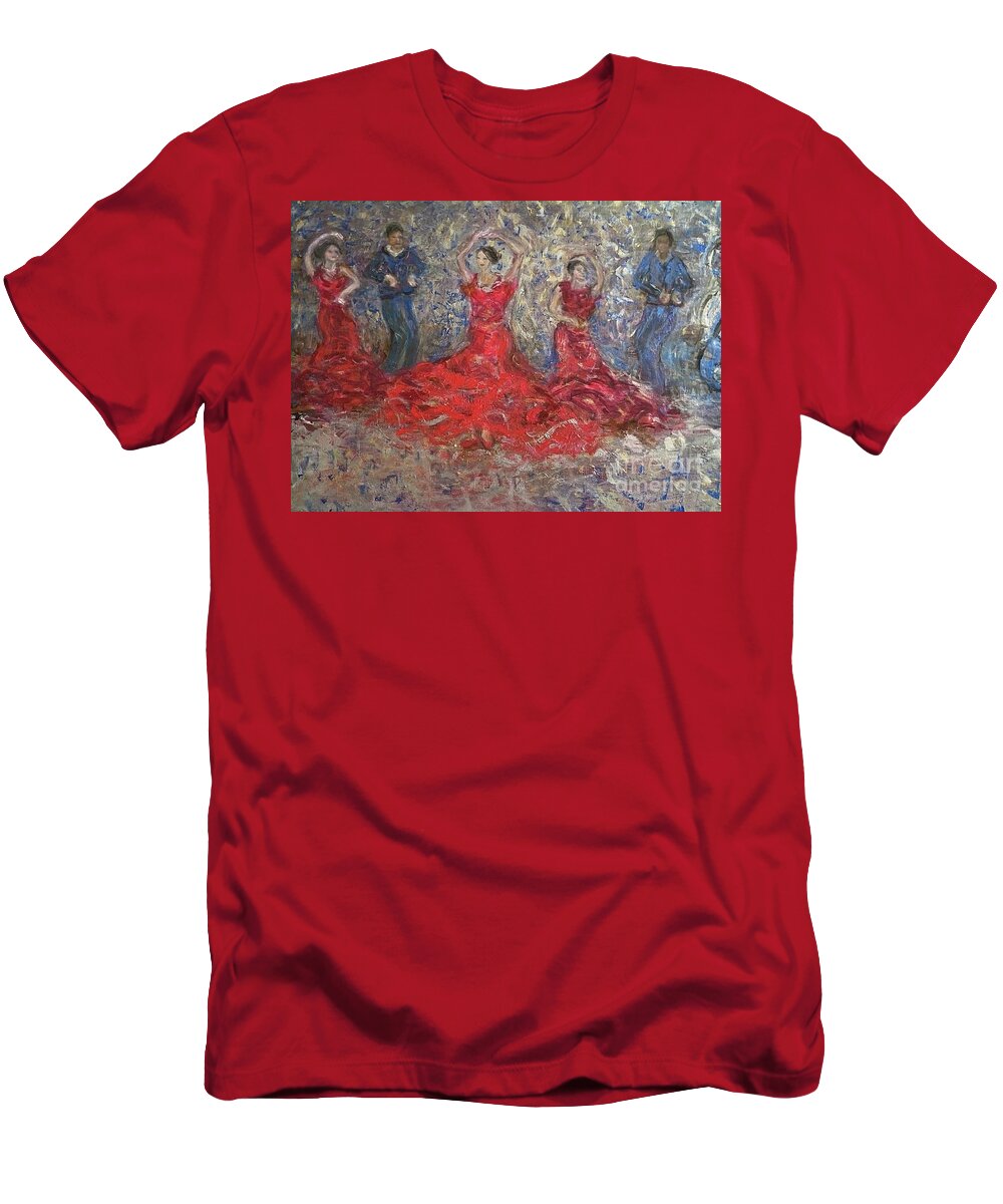 Dancers T-Shirt featuring the painting Dancers by Fereshteh Stoecklein